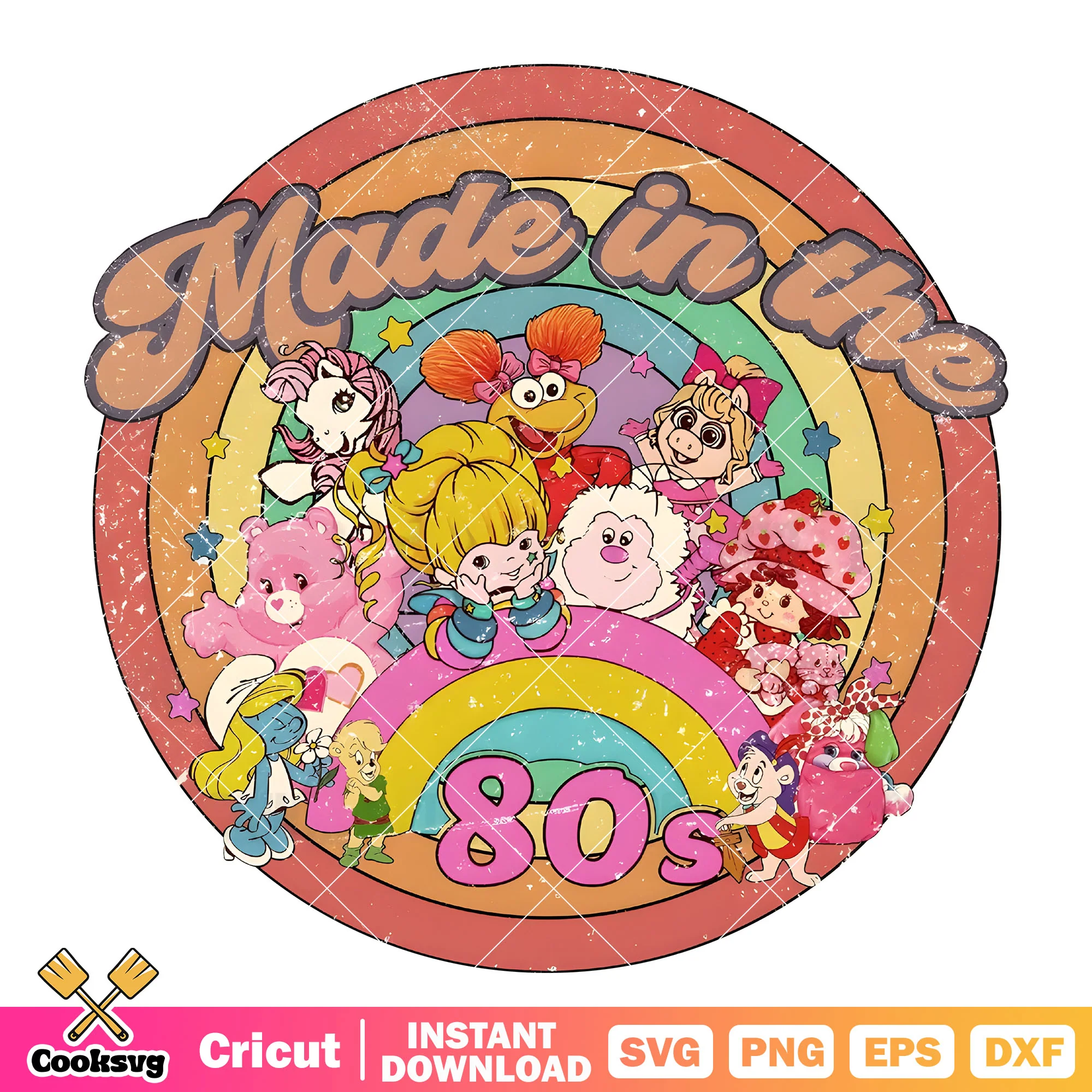Made in the 80s Strawberry cartoon png, strawberry shortcake rainbow brite png