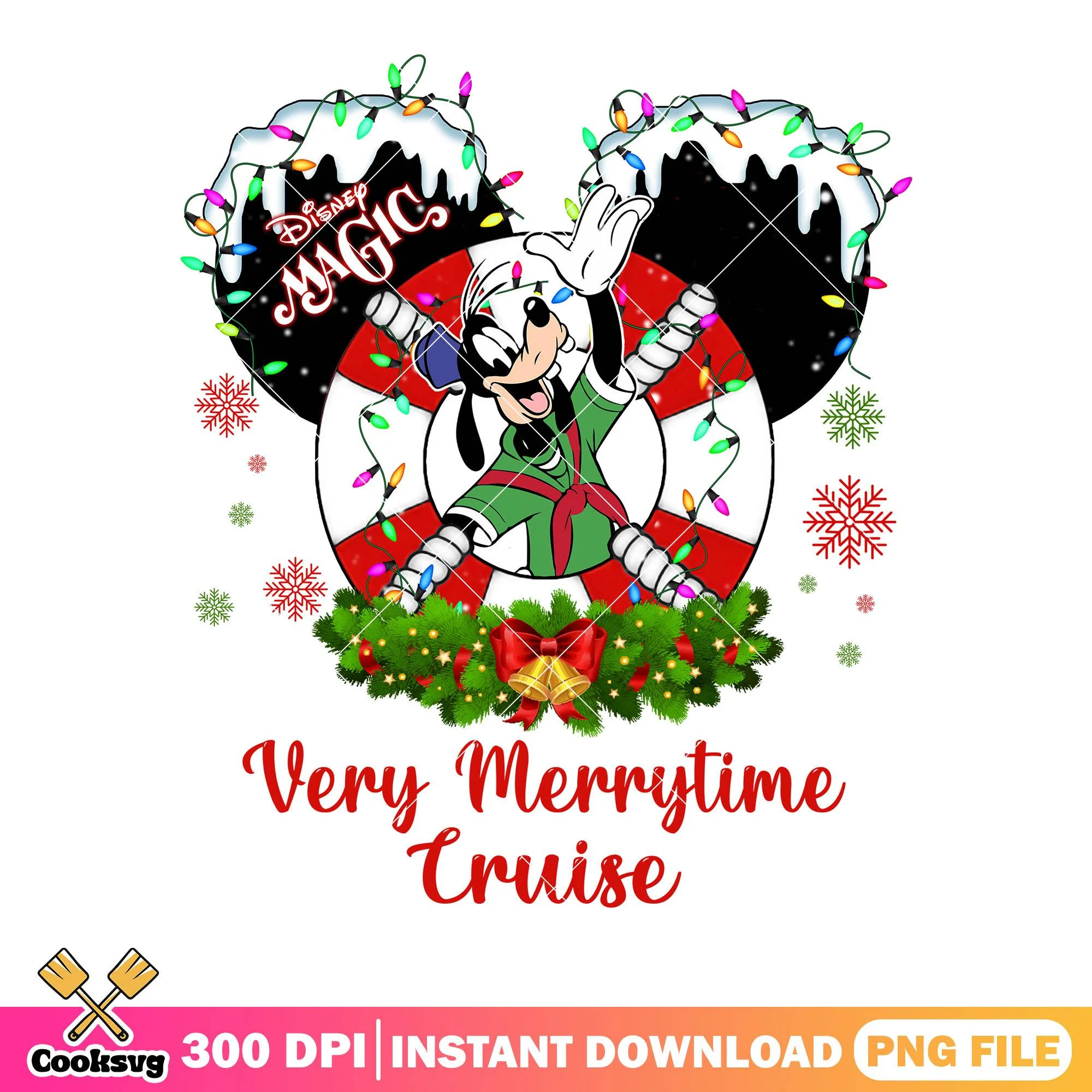 Magic goofy christmas cruise png, disney trip png, goofy png