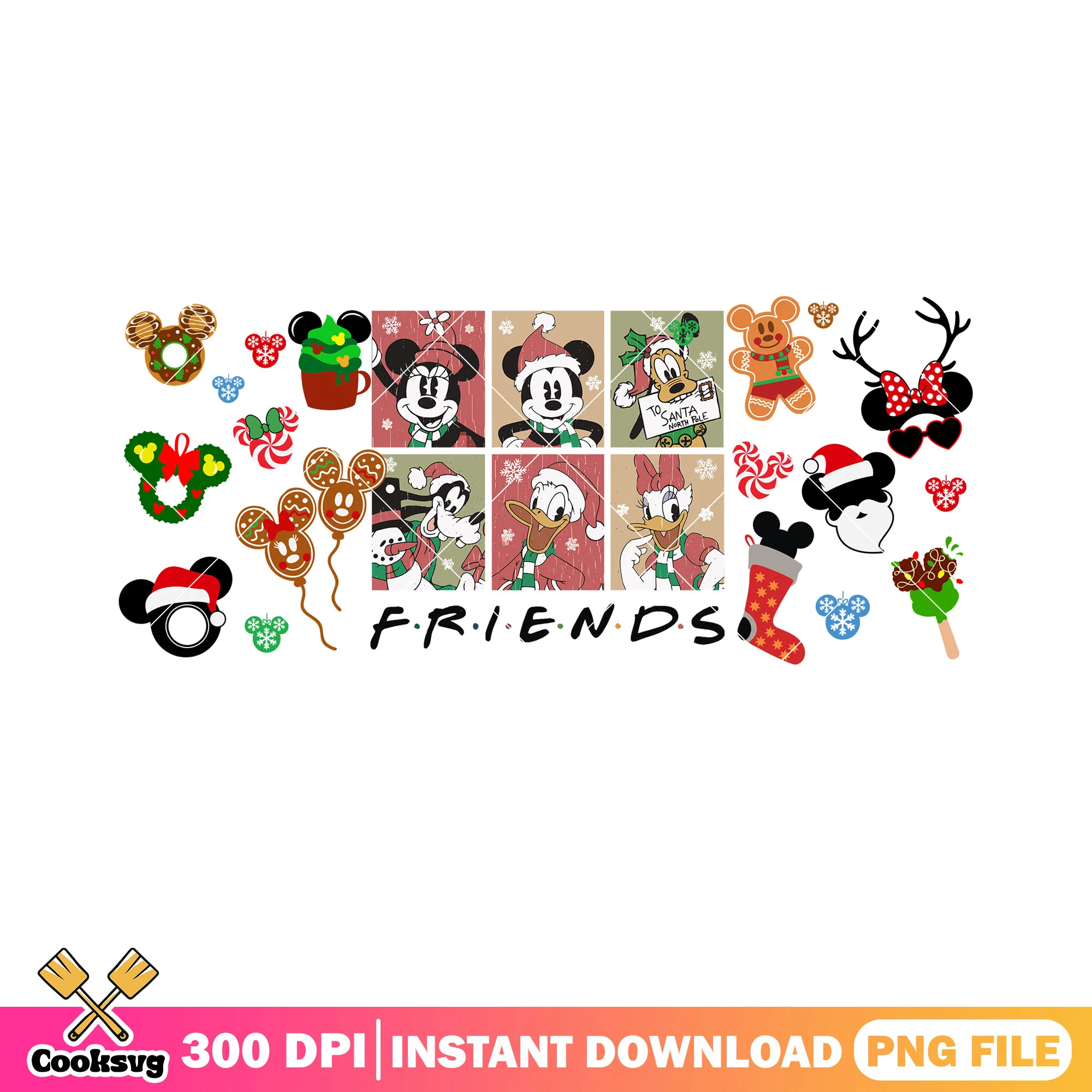 Mail deer santa christmas png, mickey and friends png, daisy duck png