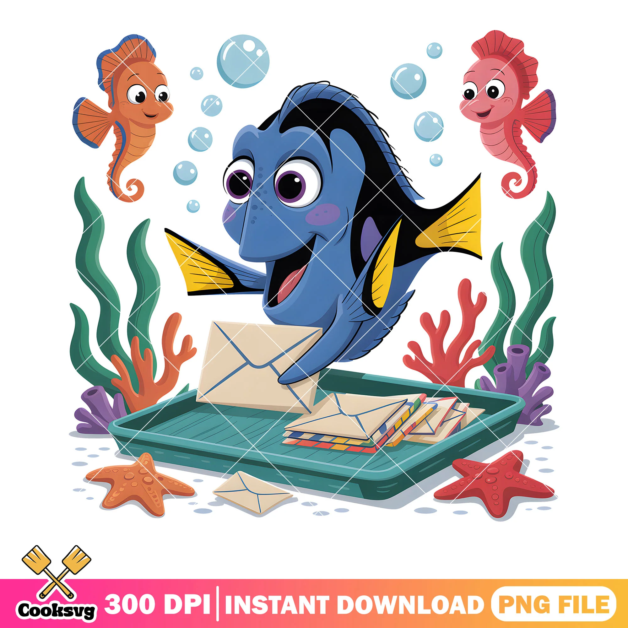 Mail delivery by dory vibes png, finding dory png, dory disney png