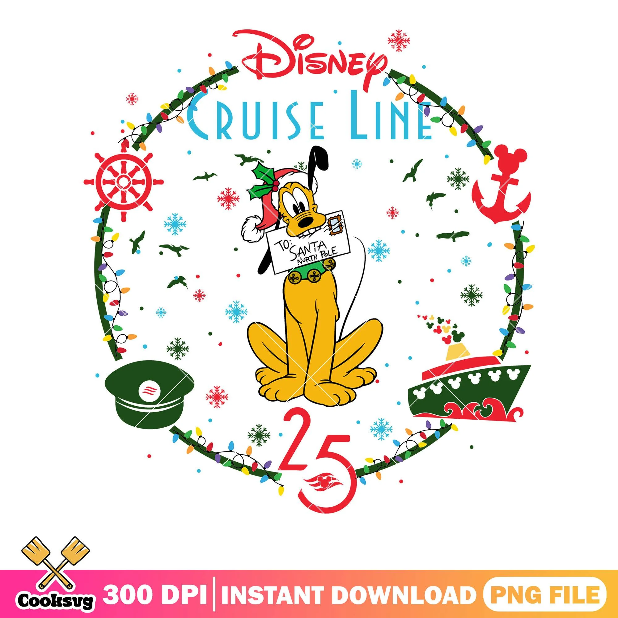 Mail to santa by pluto png, pluto the dog png, disney christmas png