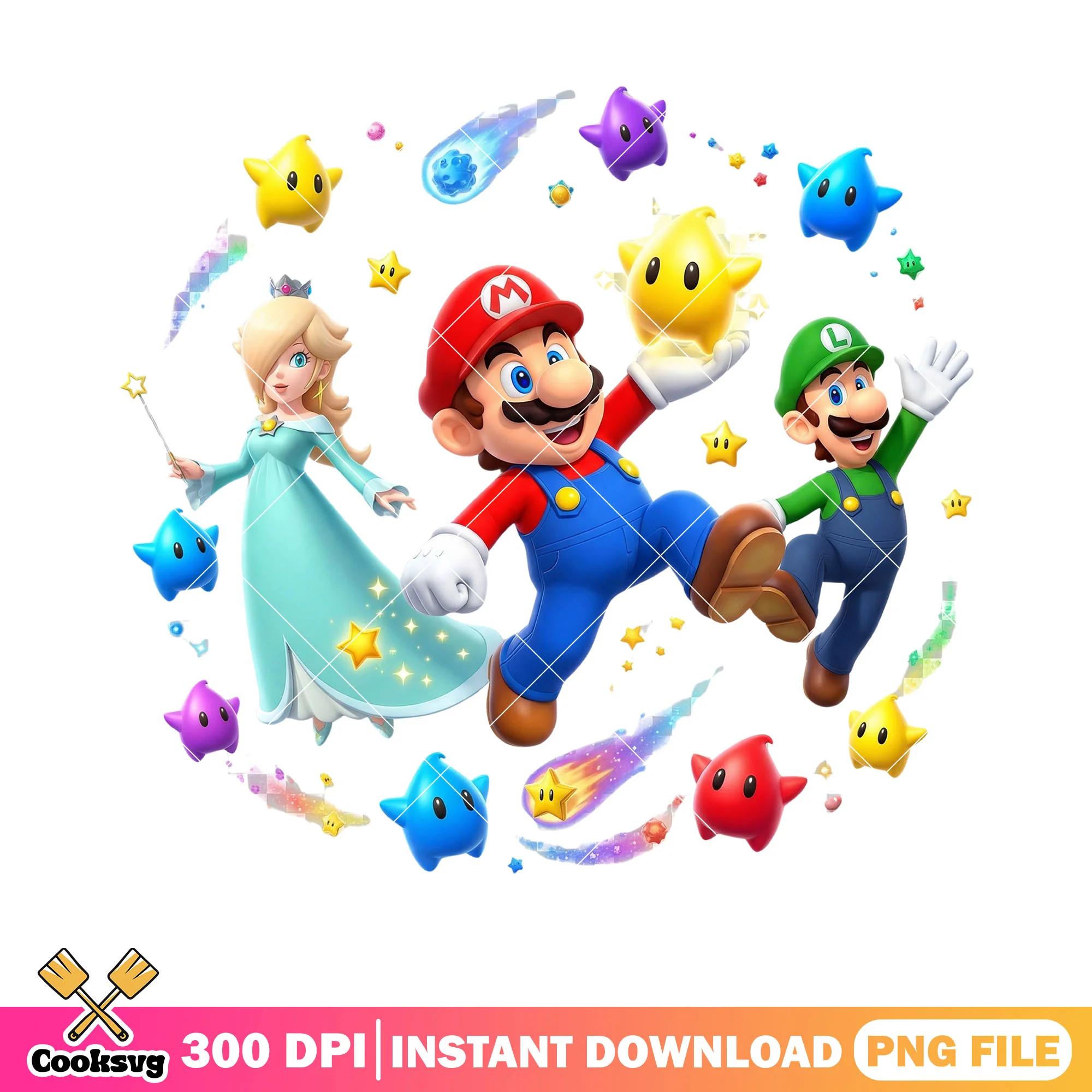 Mairo luigi rosalina png, super mario galaxy png, luigi mario png