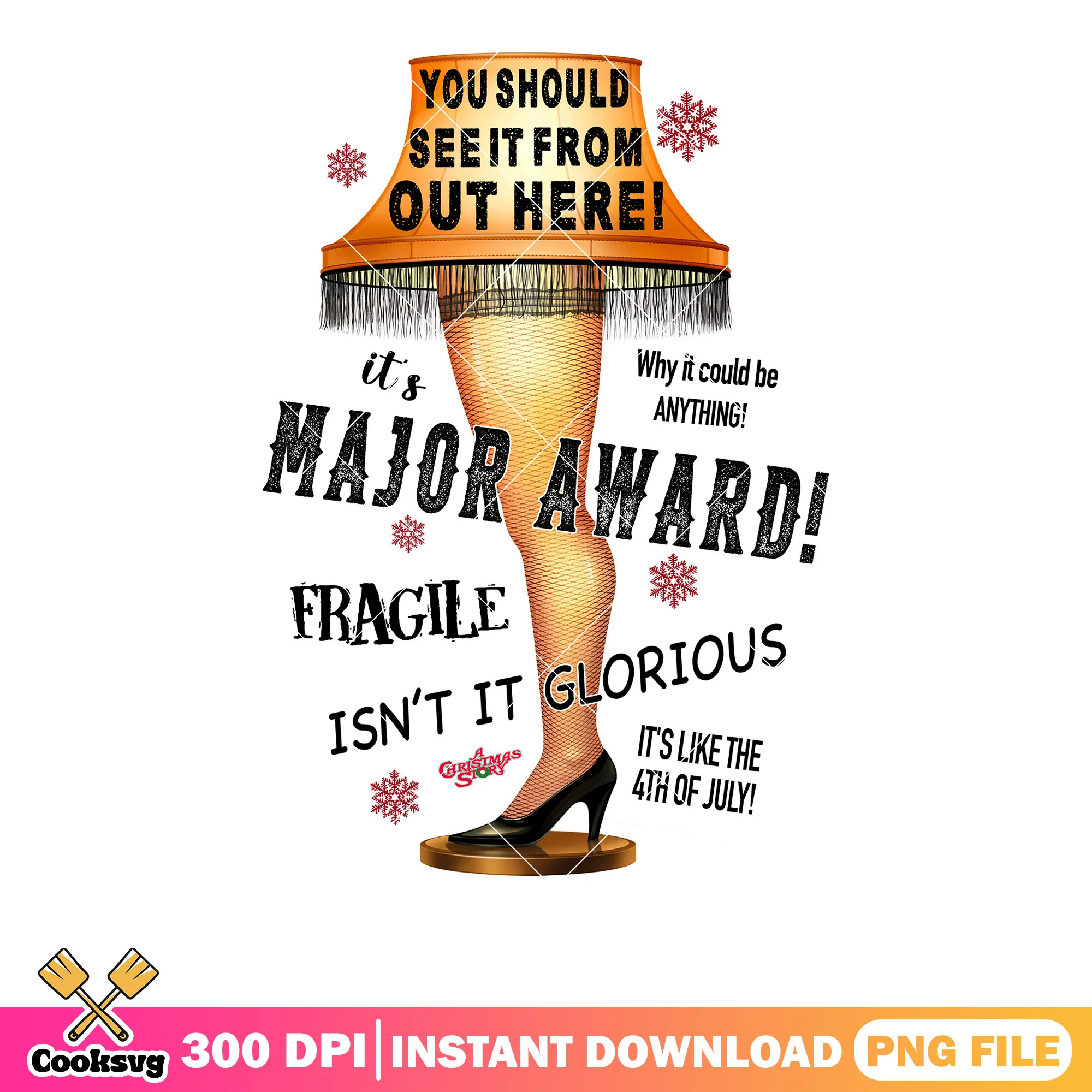 Major award leg png, leg lamp png, fragile christmas story png