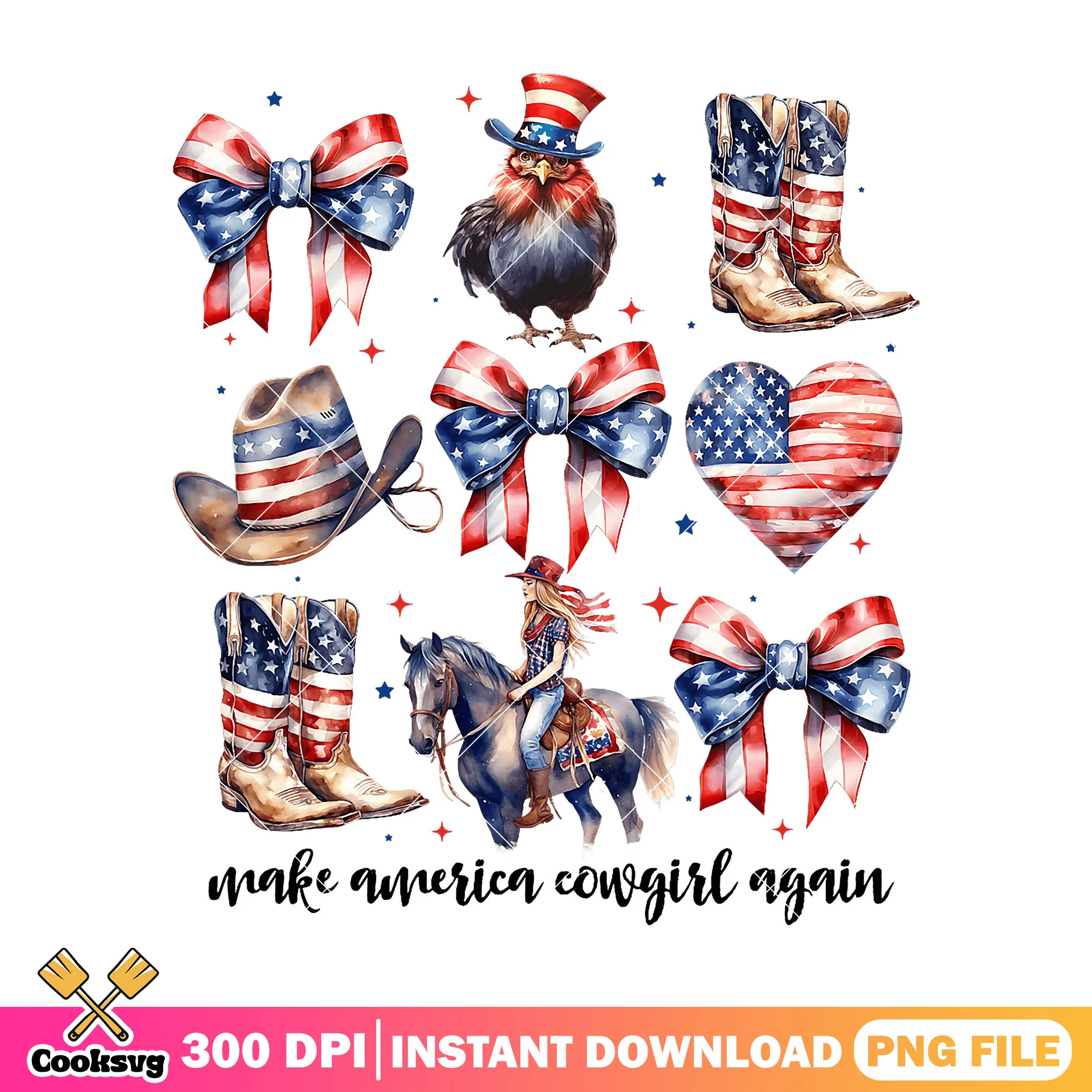 Make america cowgirl again png, america cowgirl png, america bow tie png