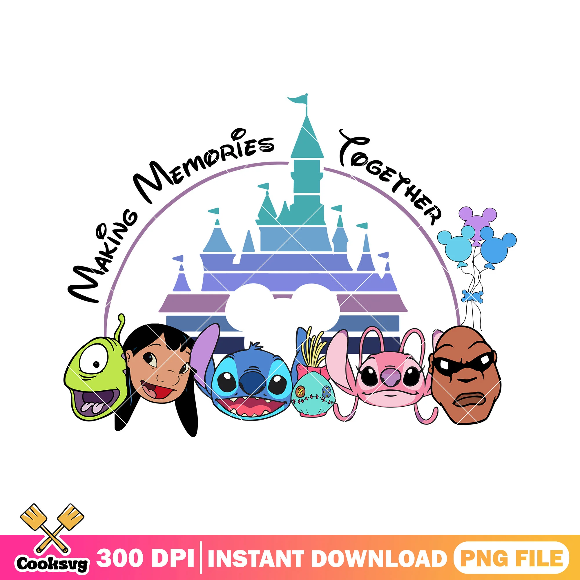 Making memories together stitch png, disney stitch png, stitch head png