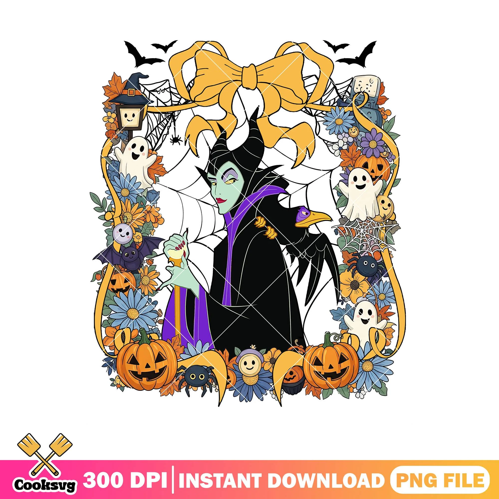Maleficent halloween design png, disney maleficent png, halloween png