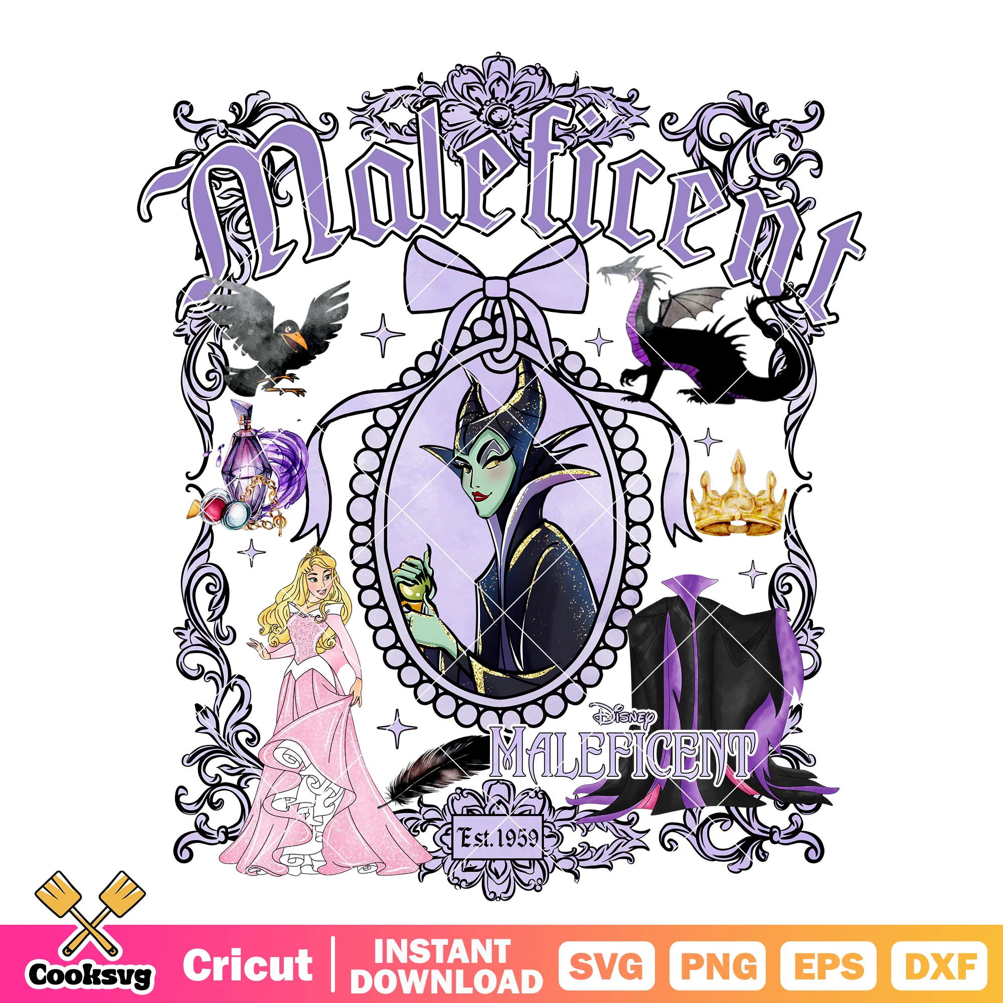 Maleficent villain disney bow tie mirror png, disney maleficent png