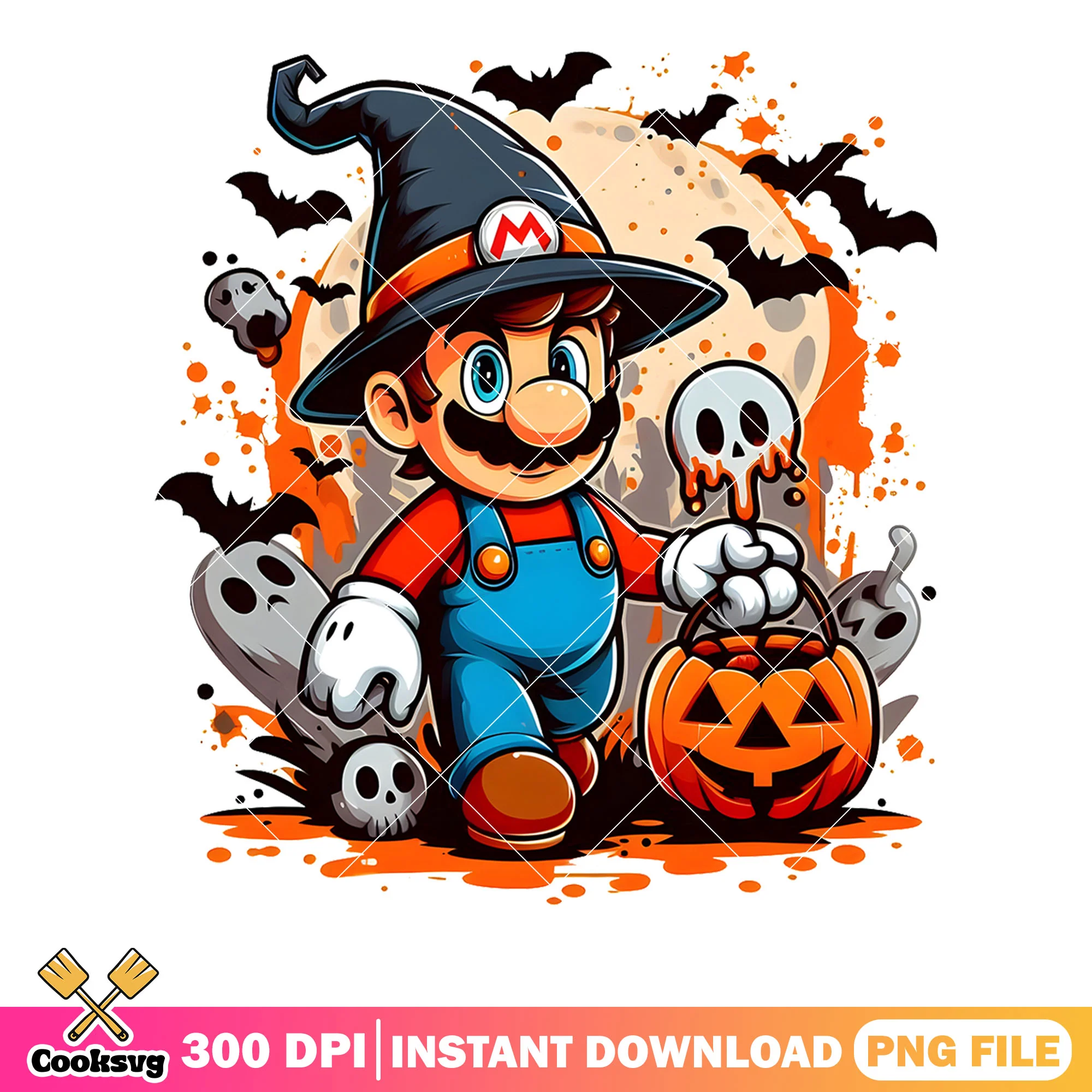 Mario halloween png, mario wizard costume png, nintendo switch png