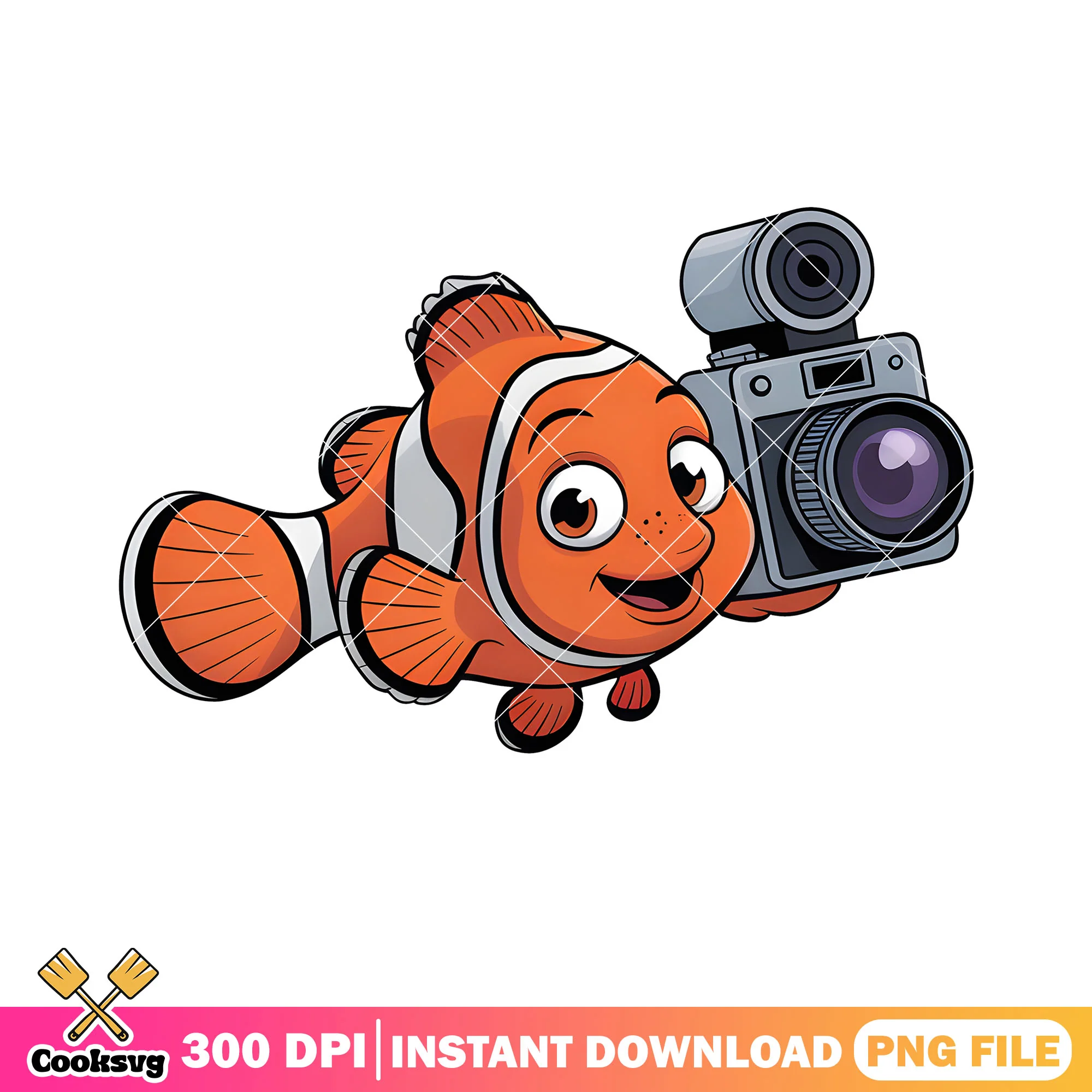 MArlin reporter fish png, disney sticker png, marlin png