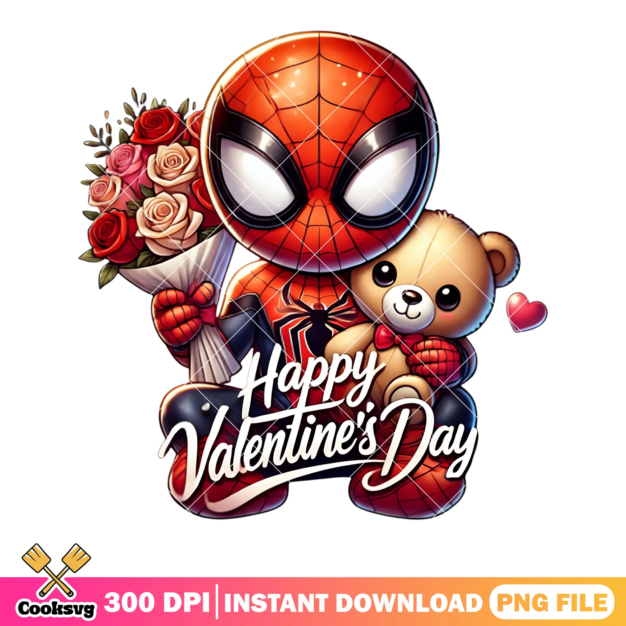Marvel valentines spidy gifts png, valentine day png, spider man png