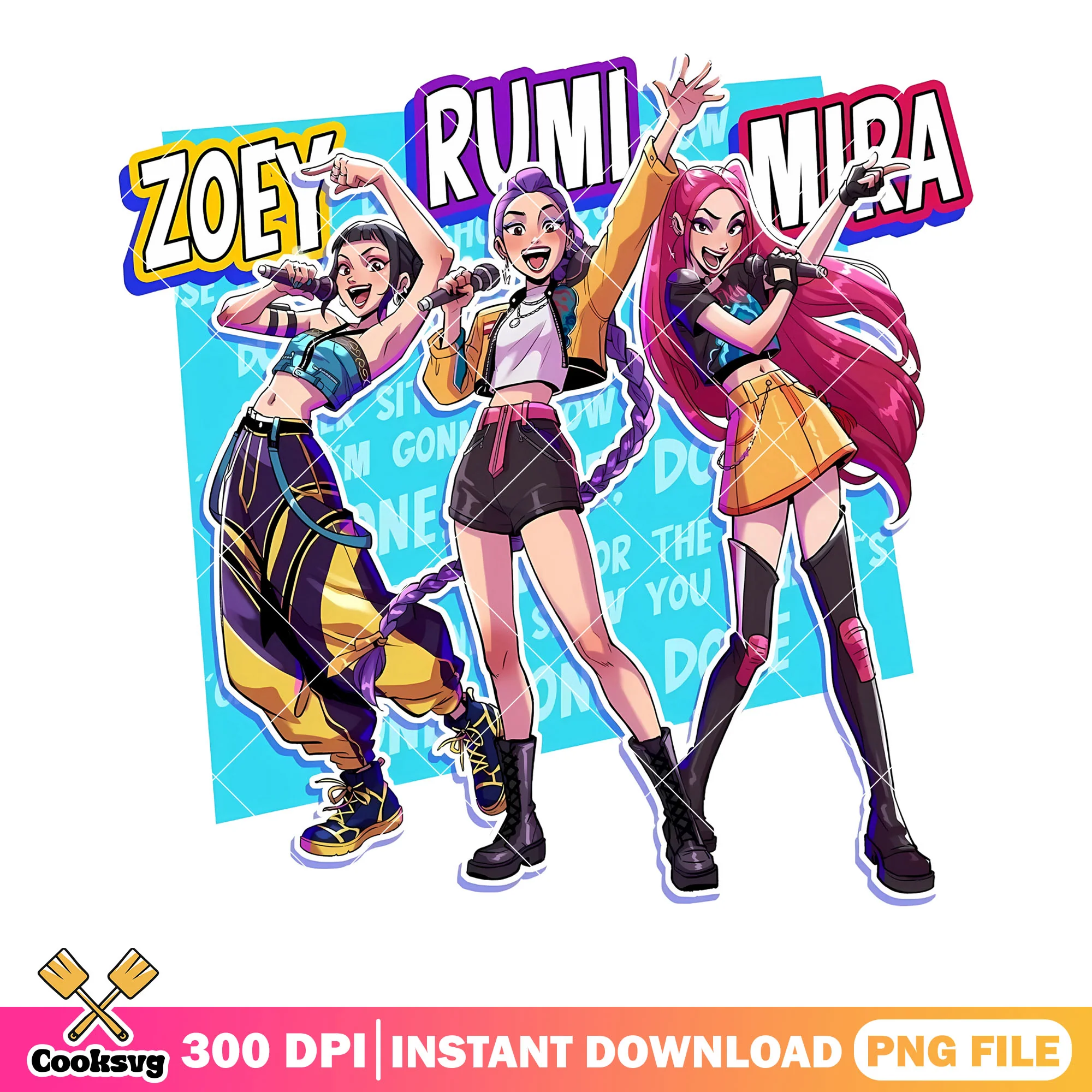 Member of all huntrix png, rumi huntrix png, demon hunters kpop png