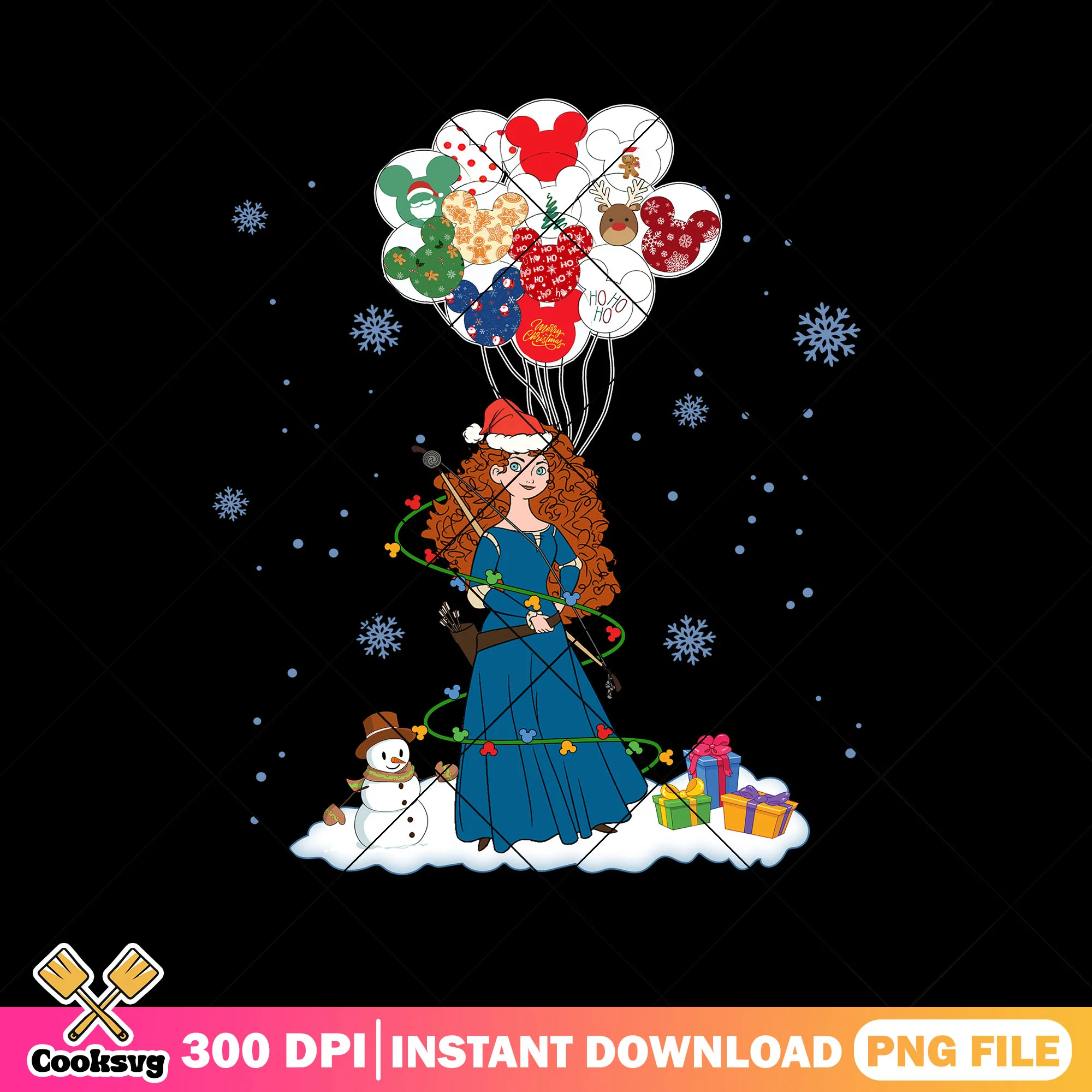 Merida christmas stuff png, merida princess png, christmas costume png