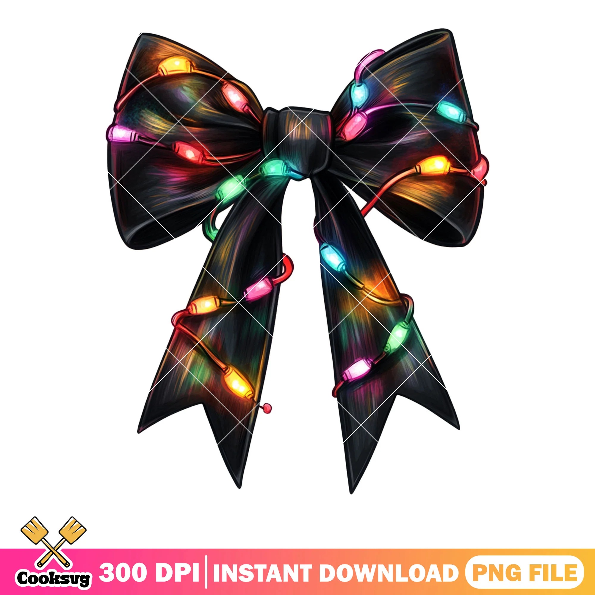 Merry christmas black bow png, christmas lights png, christmas vibes png