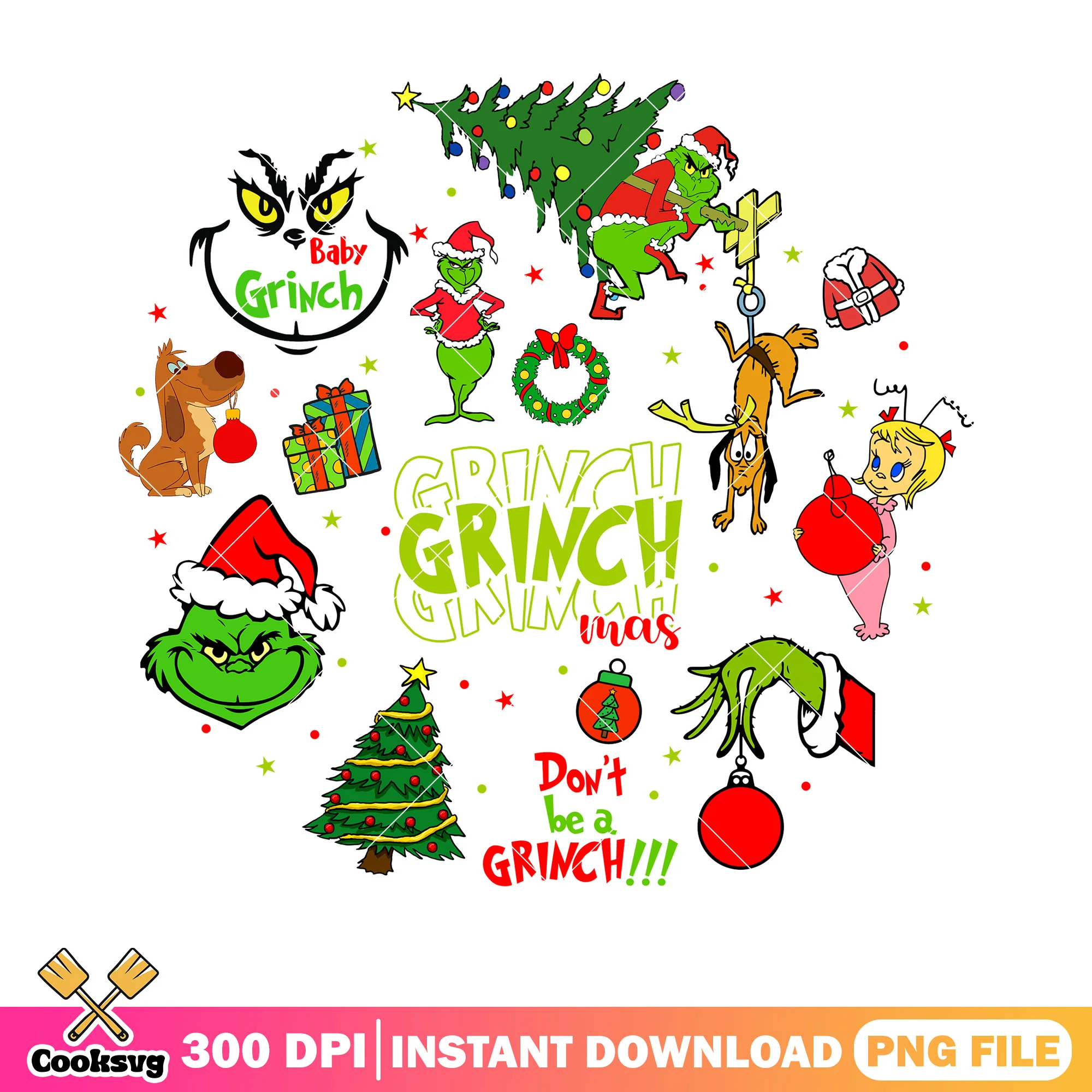 Merry Grinchmas png, the grinch png, christmas wreath png
