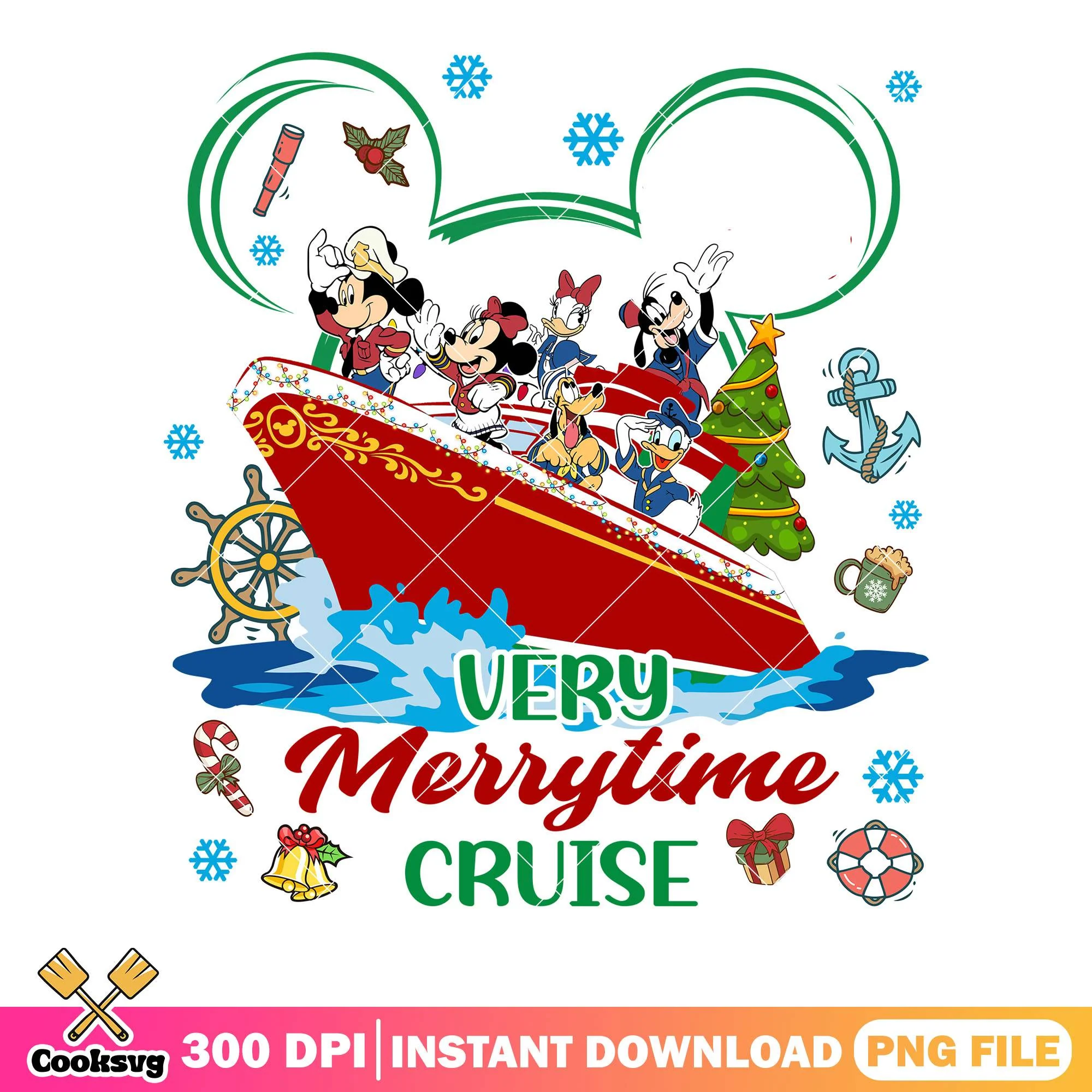 Merry time cruise xmas png, merry xmas png, disney cruise mickey png