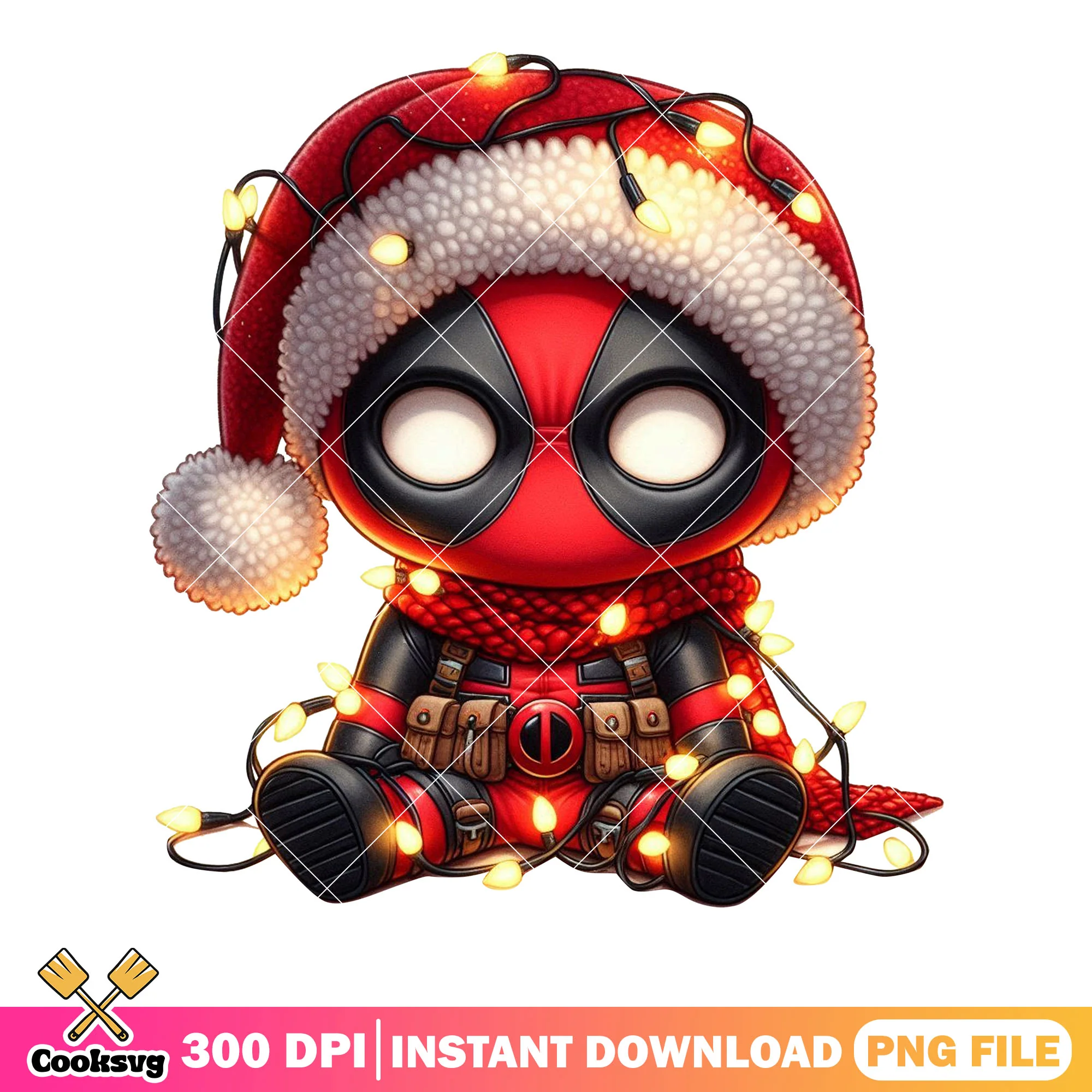 Merry xmas naughty hero png, deadpool png, christmas vibes png
