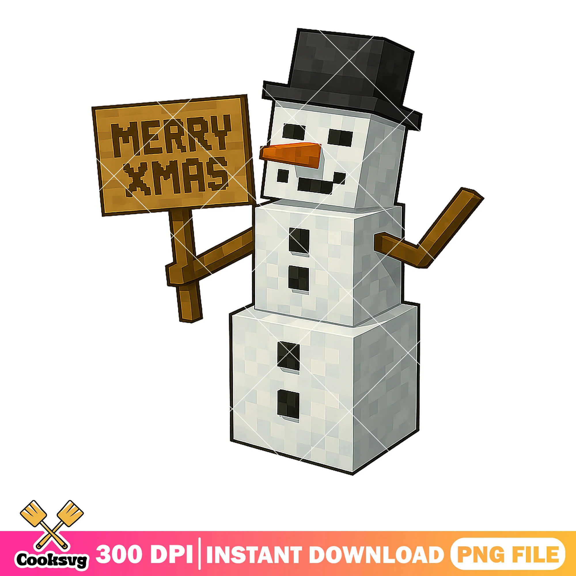 Merry xmas png, minecraft snowman png, merry christmas png