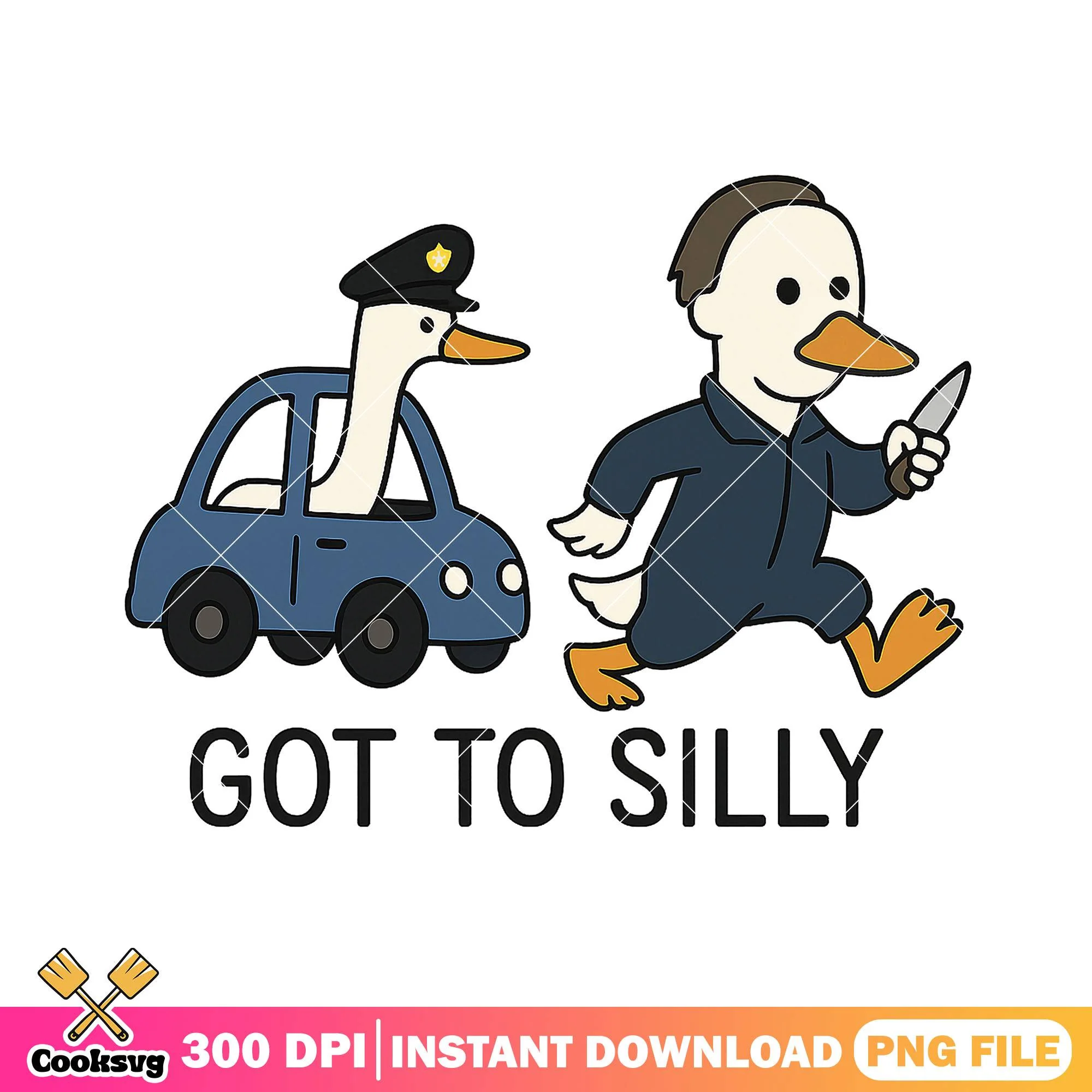 Michael goose design png, michael art png, halloween day png
