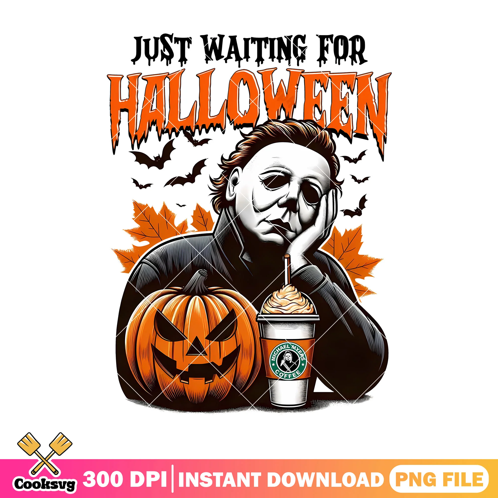 Michael Myers coffee png, spirit halloween png, horror movies png