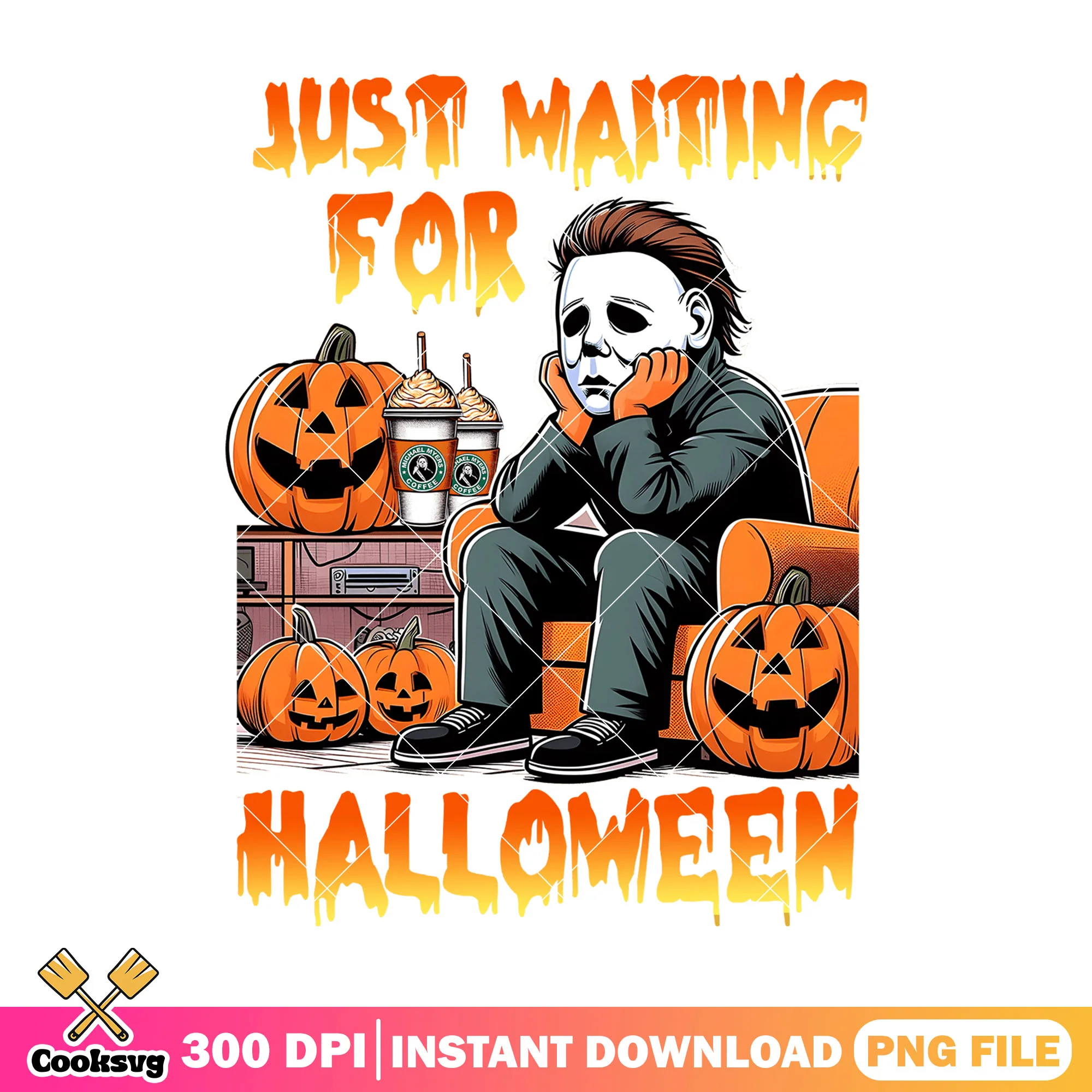 Michael Myers just waiting png, horror movie png,pumpkin head png