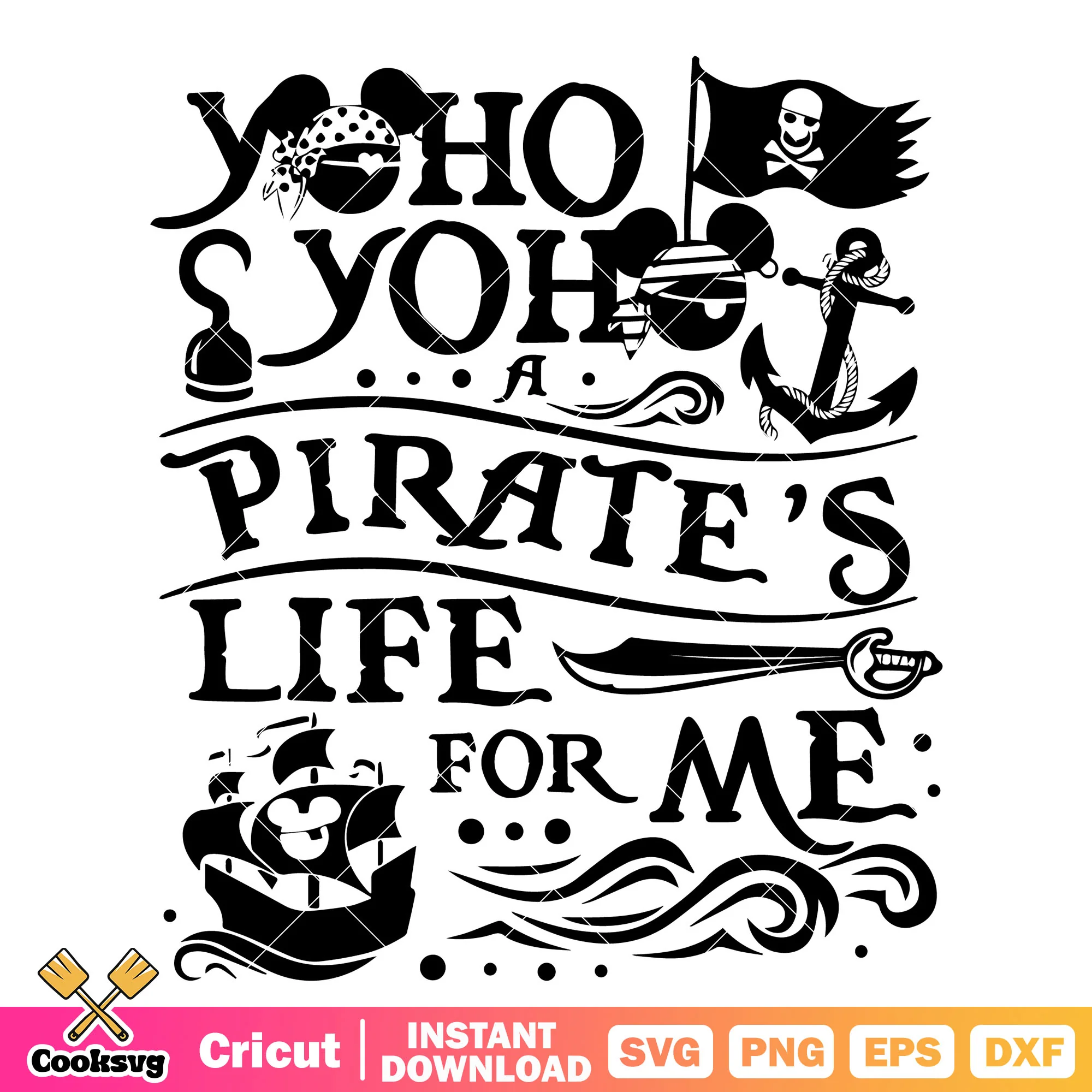 Mickey a pirates life for me svg, mickey mouse pirate svg