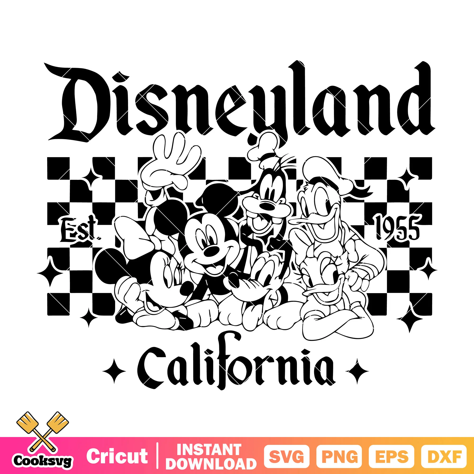 Mickey and friends disneyland est 1955 svg, disneyland svg