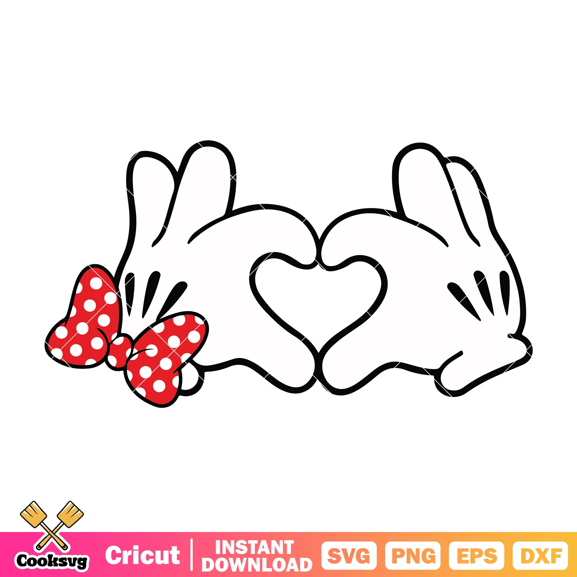 Mickey and minnie love hand svg, mickey hands svg, mickey minnie svg