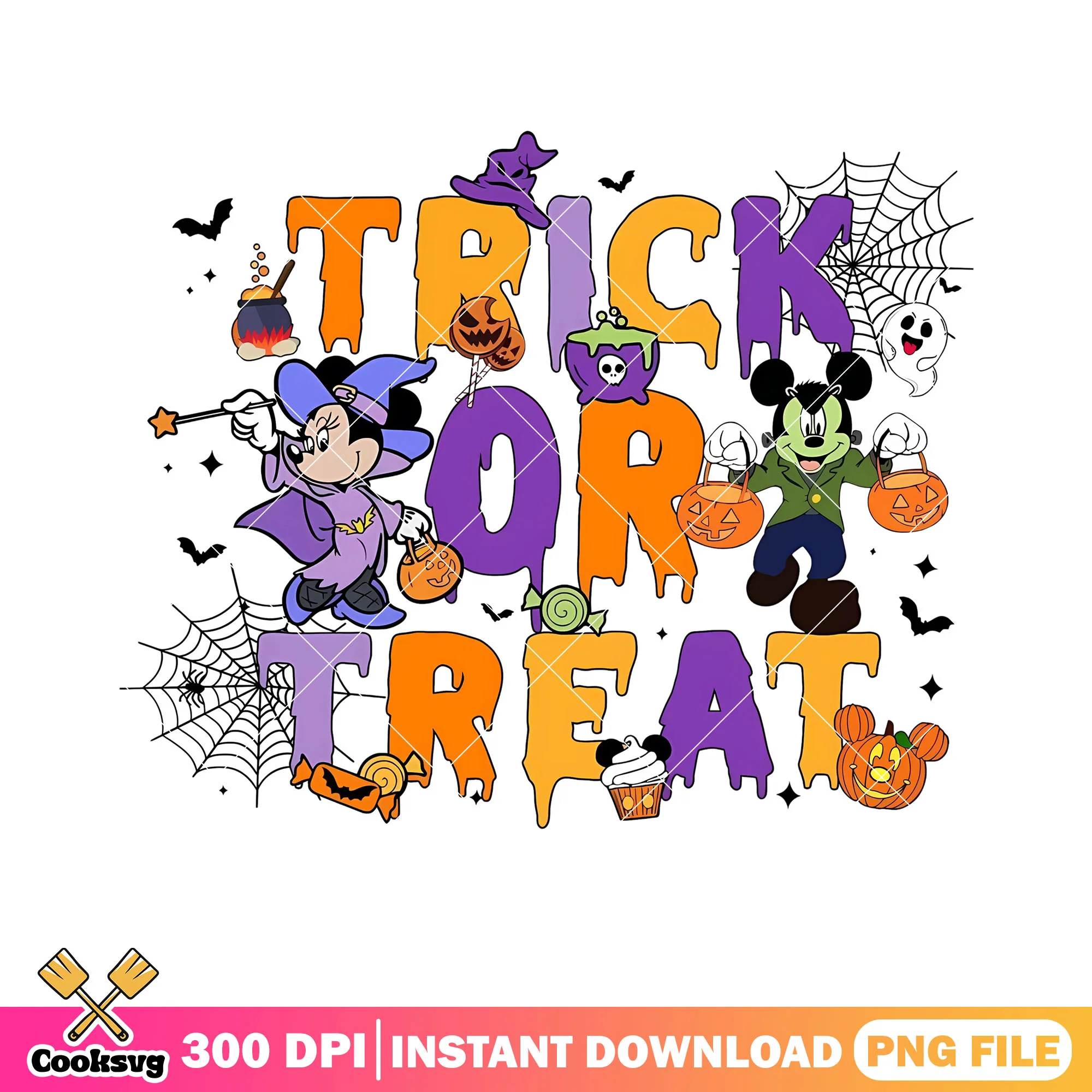 Mickey and minnie mouse png, jack o lantern png, halloween scary png