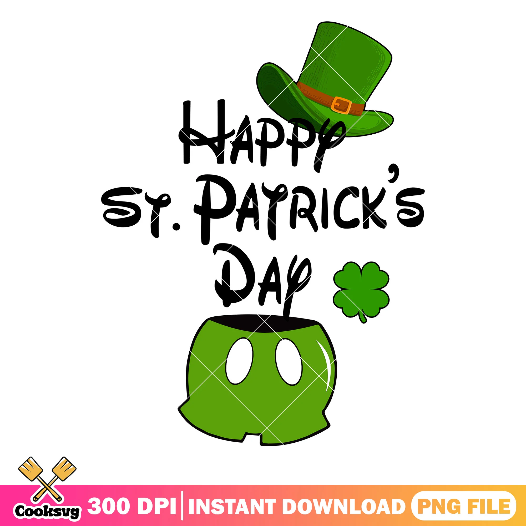 Mickey clother happy st patrick day png, happy st patrick day png