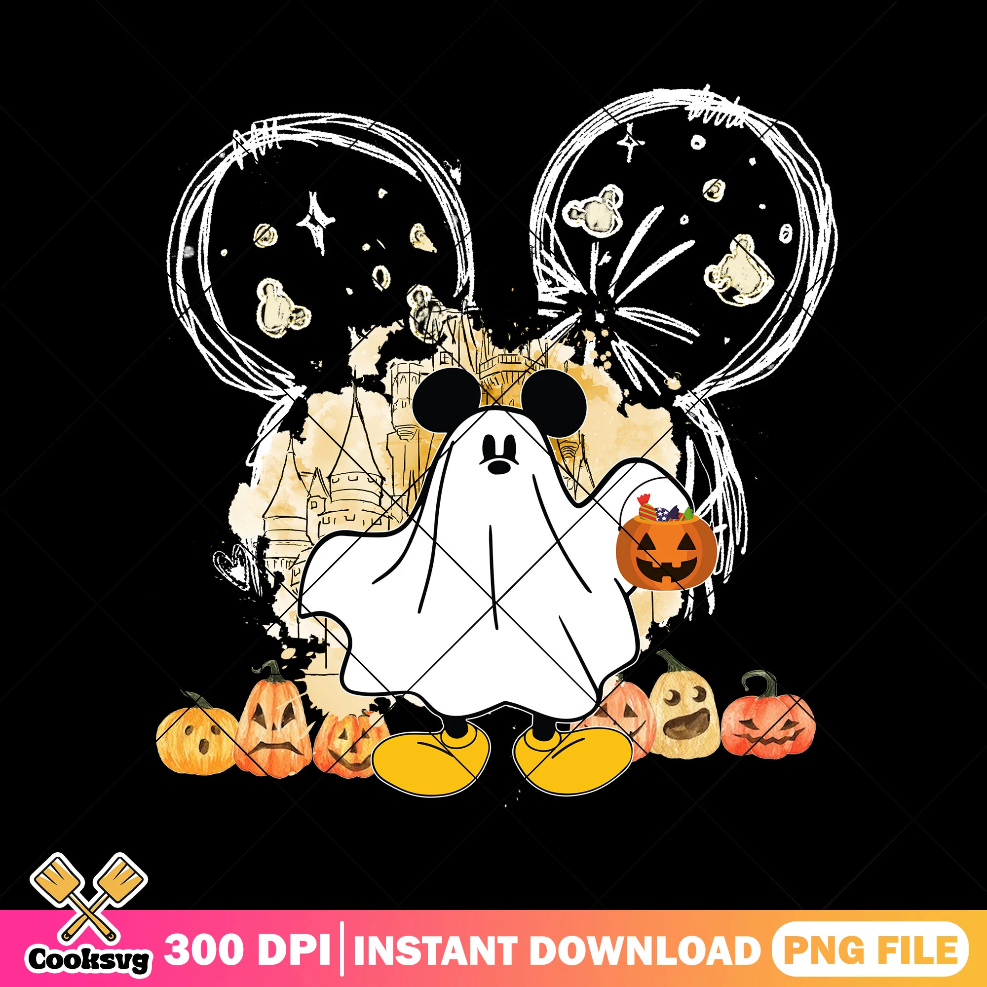 Mickey cosplay ghost png, halloween disney png, mickey cute png