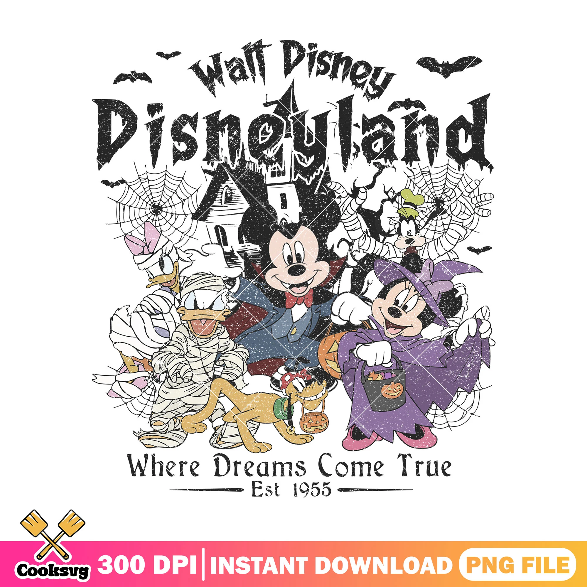 Mickey disneyland design png, halloween cute png, disney art png