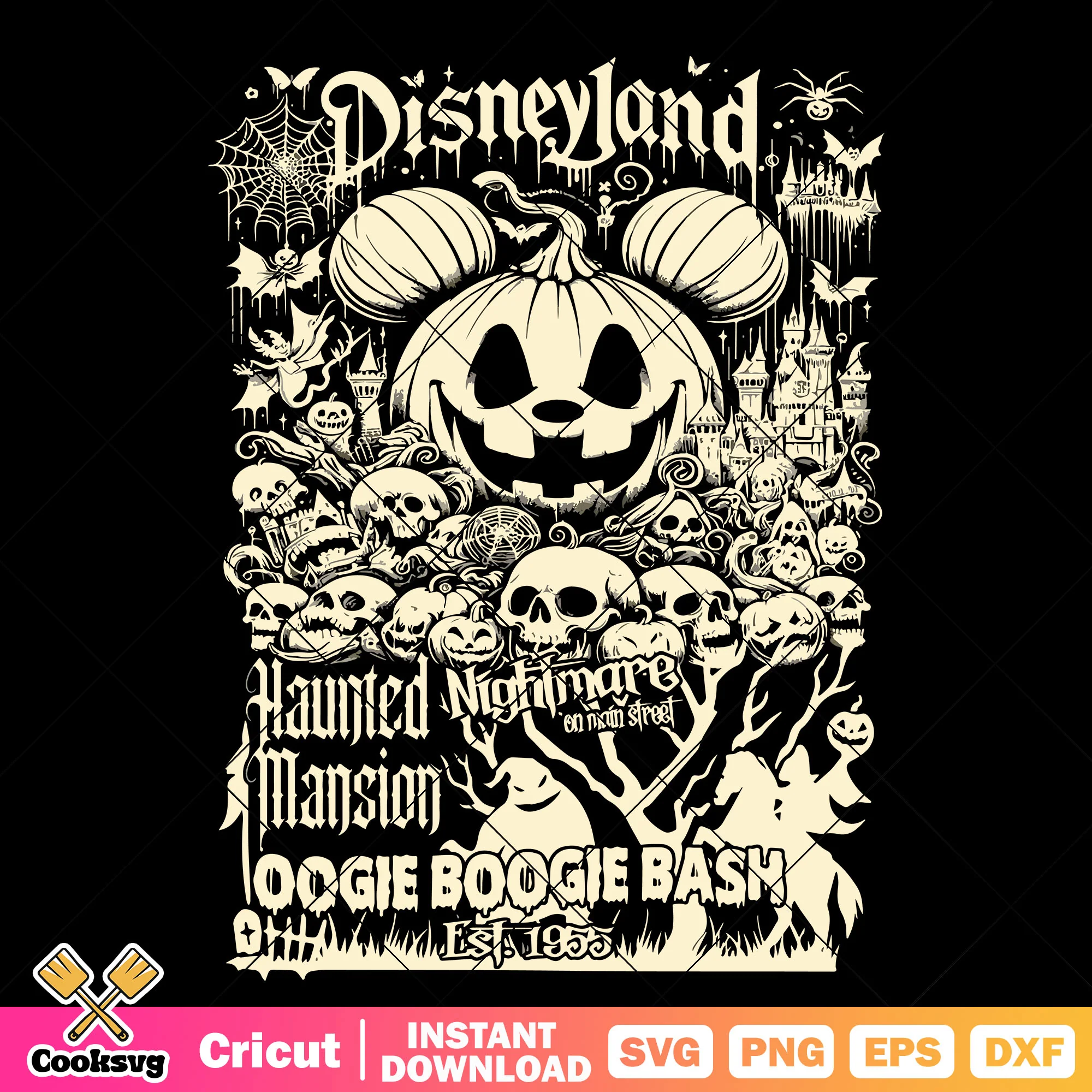 Mickey disneyland pumpkin svg, mickey halloween svg, oogie boogie svg