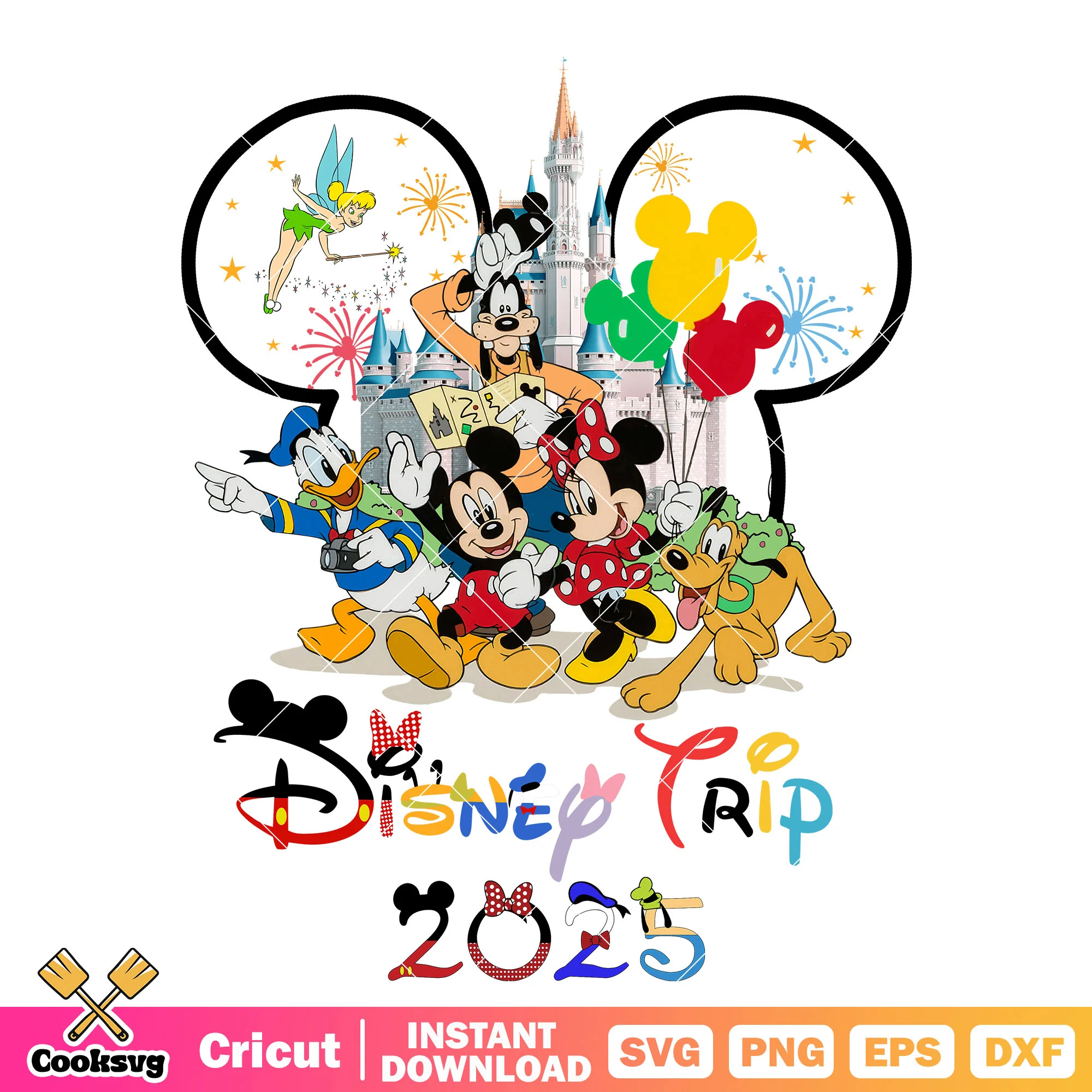 Mickey friends disney trip 2025 design png, disney 2025 png, disney trip png