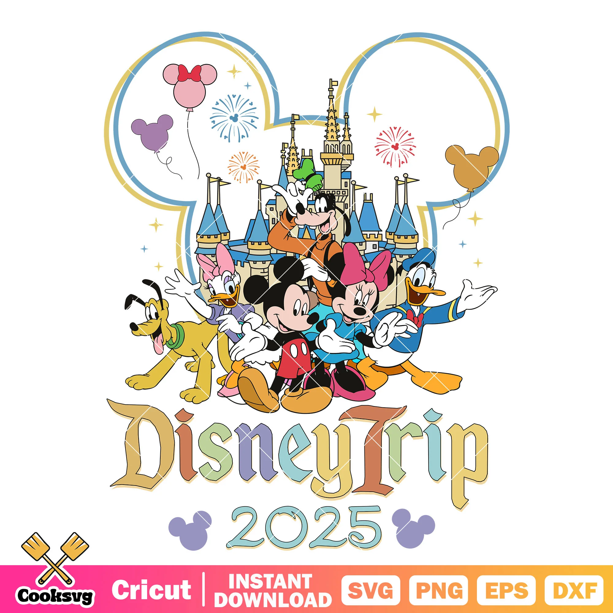Mickey friends disney trip 2025 png file, disney trip 2025 png