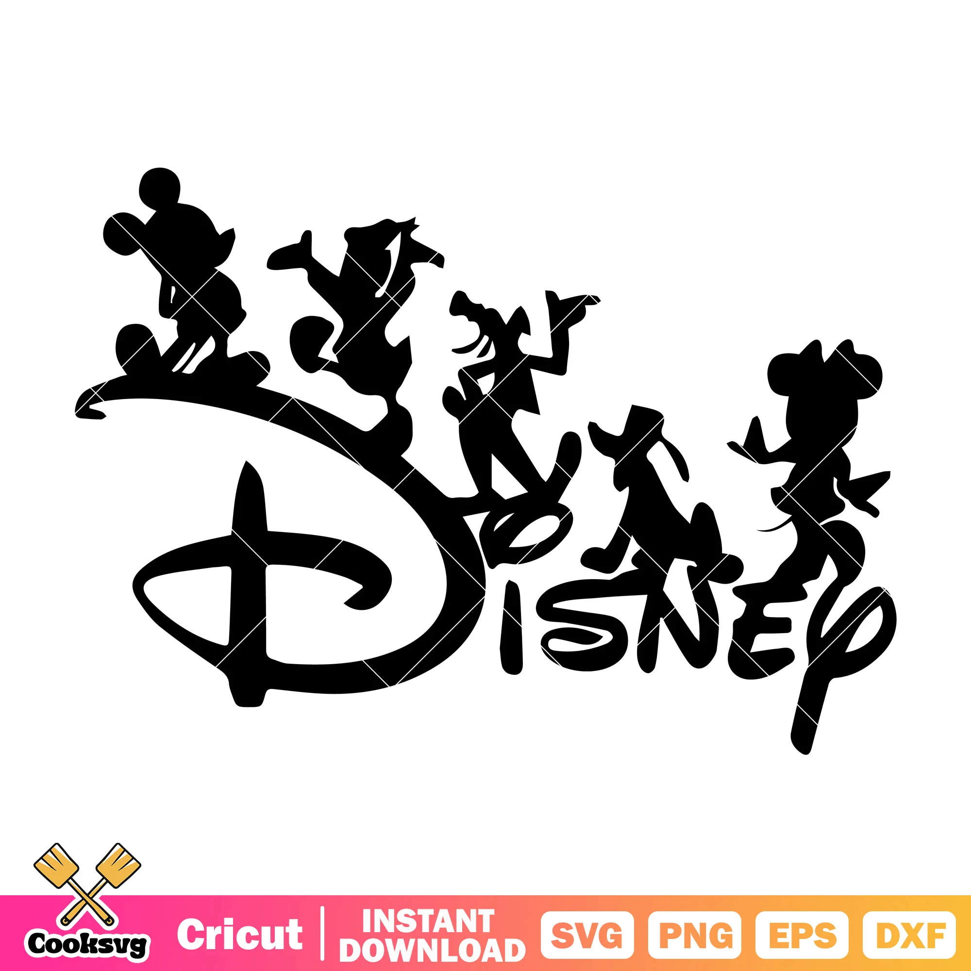 Mickey friends silhouette disney svg, disney silhouette svg
