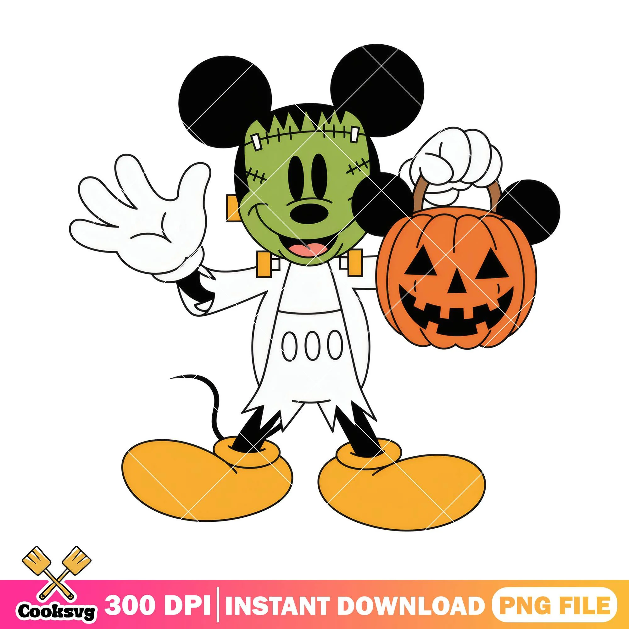 Mickey ghost zombie clothes png, halloween candy png, mickey mouse png
