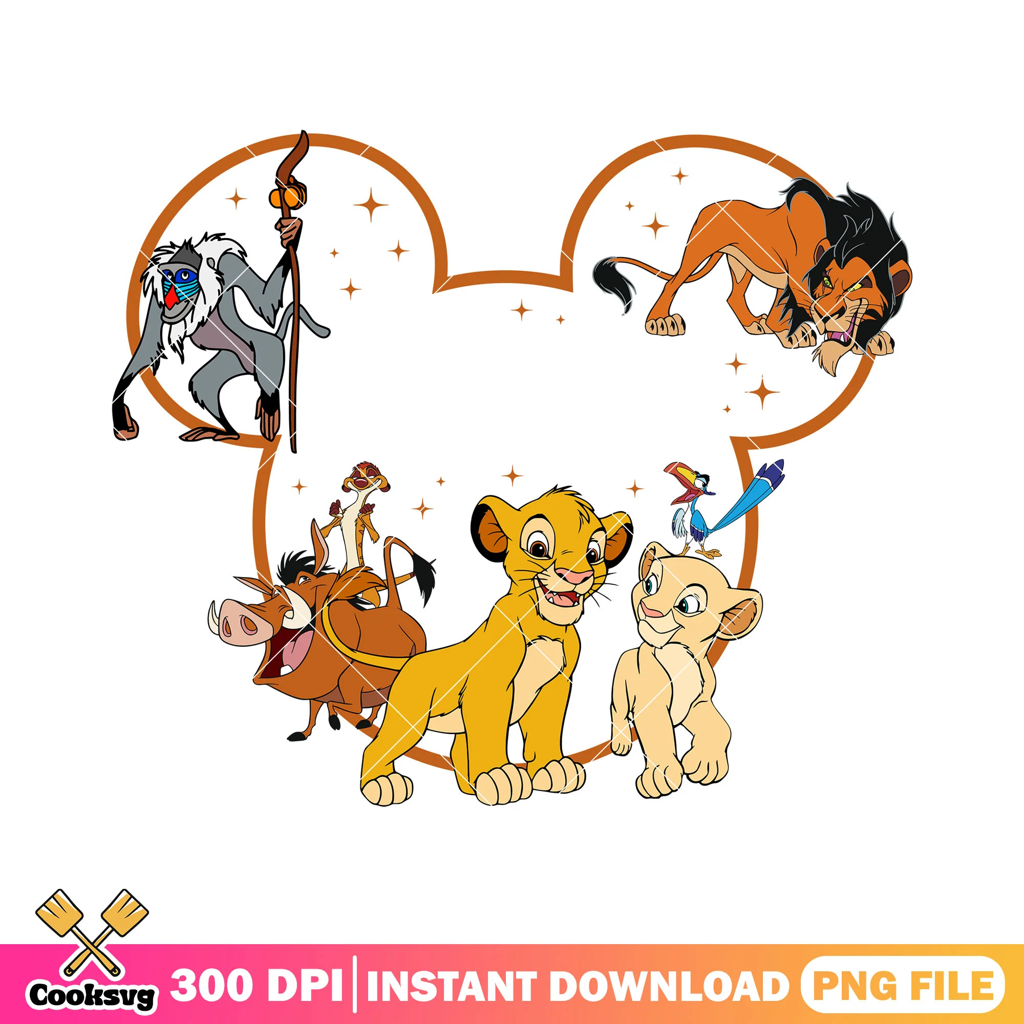 Mickey head and simba friends png, simba friends png, mufasa lion king png