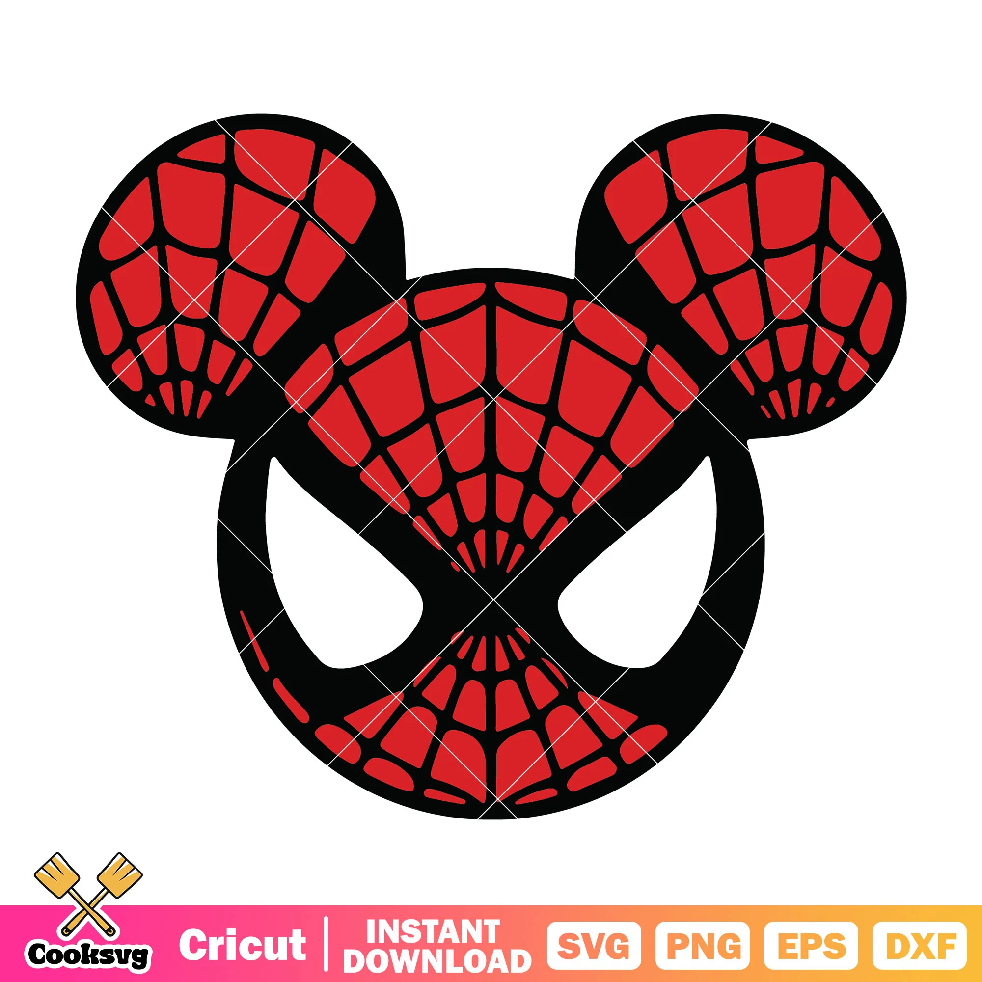 Mickey head cosplay spiderman svg, mickey head svg, spiderman mickey svg
