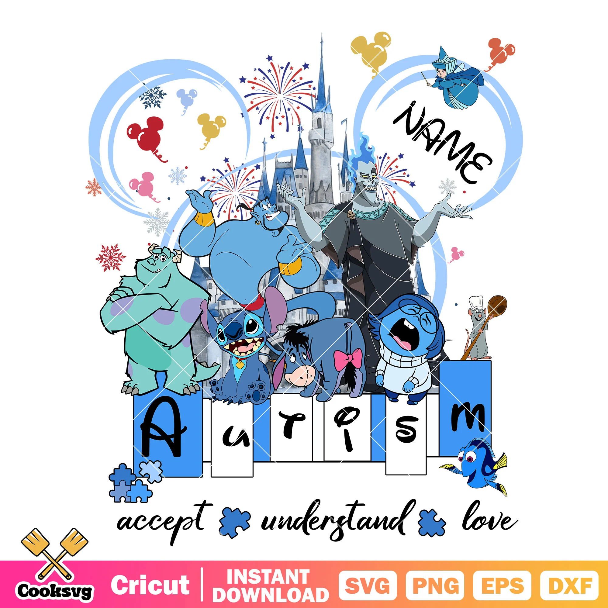 Mickey head disney characters autism png, disney autism png