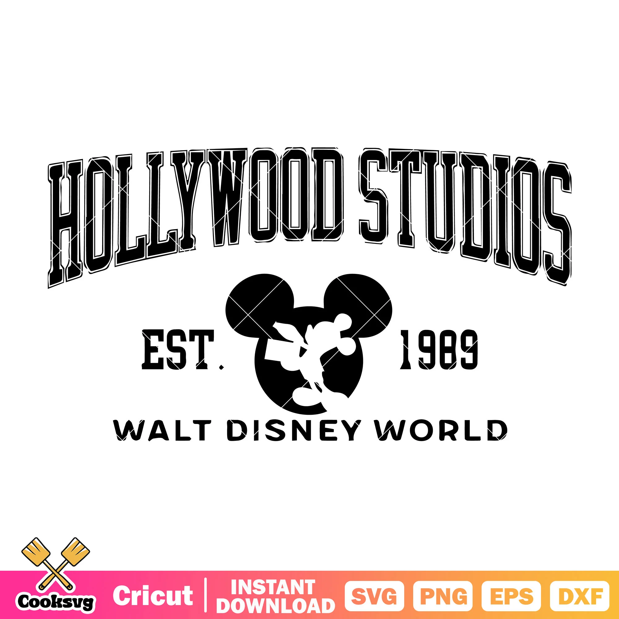 Mickey hollywood studios est 1989 svg, walt disney world svg