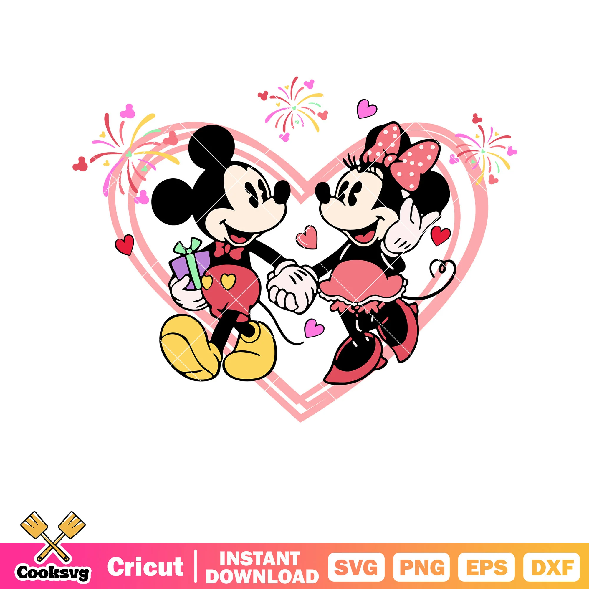 Mickey minnie pink valentine svg, mickey mouse valentine svg