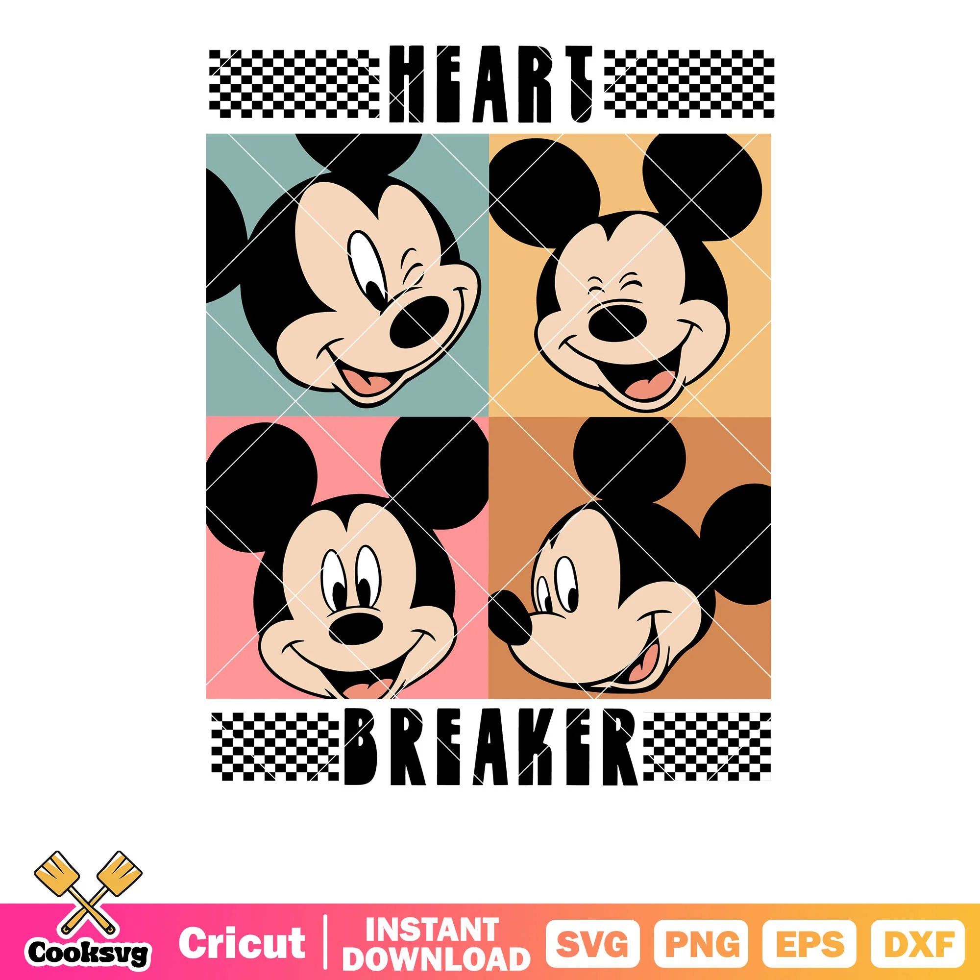 Mickey mouse heart breaker svg, mickey valentine svg, heart breaker svg