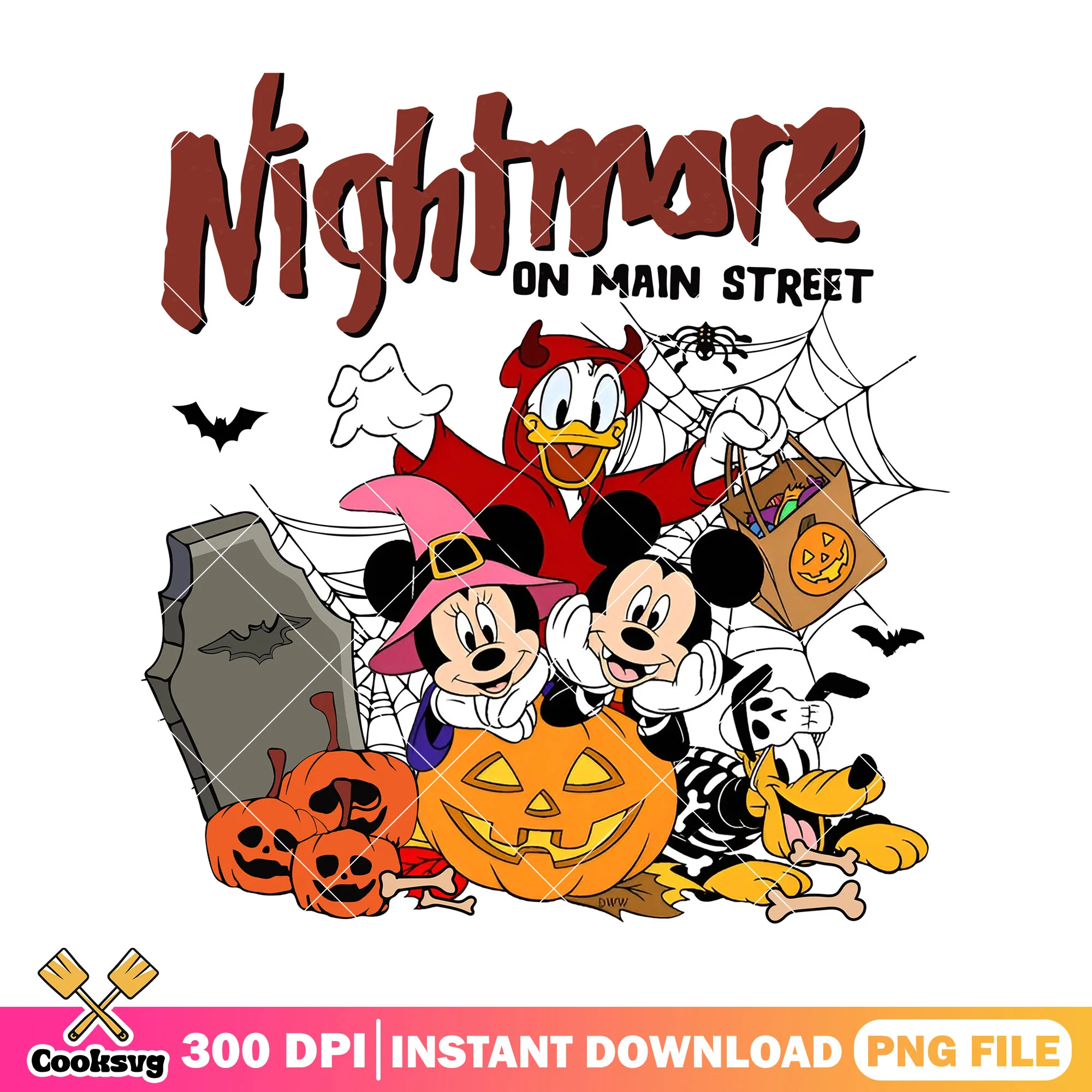 Mickey nightmare street png, halloween movie png, disney plus png