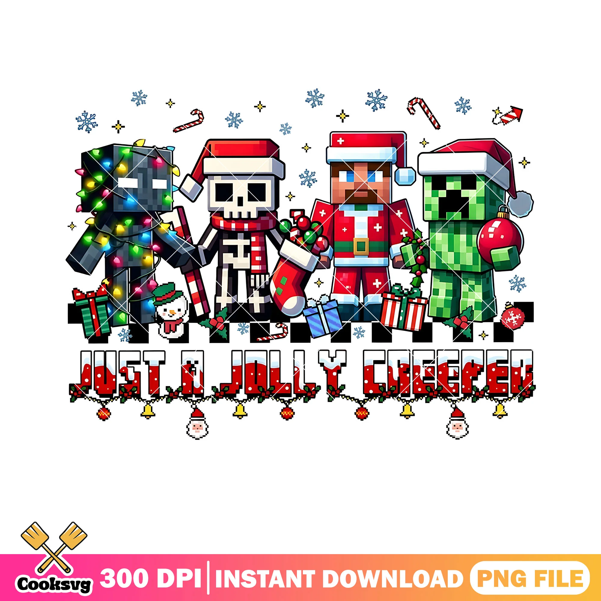 Minecraft character christmas png, merry christmas png, steve png