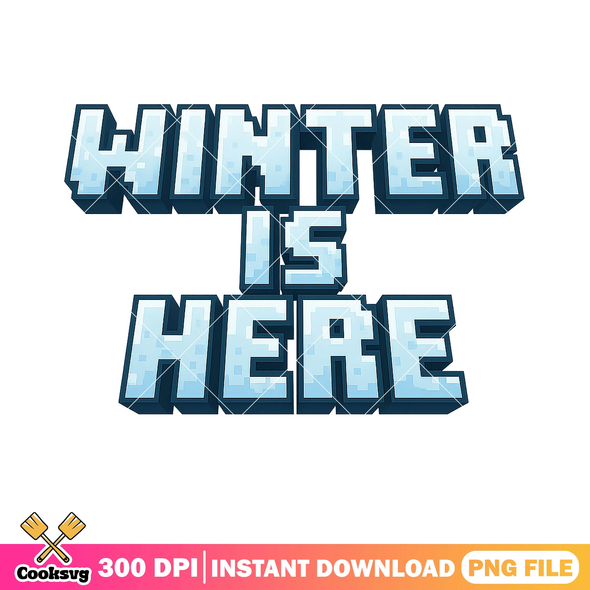 Minecraft winter vibes png, christmas inn snow png, mojang png