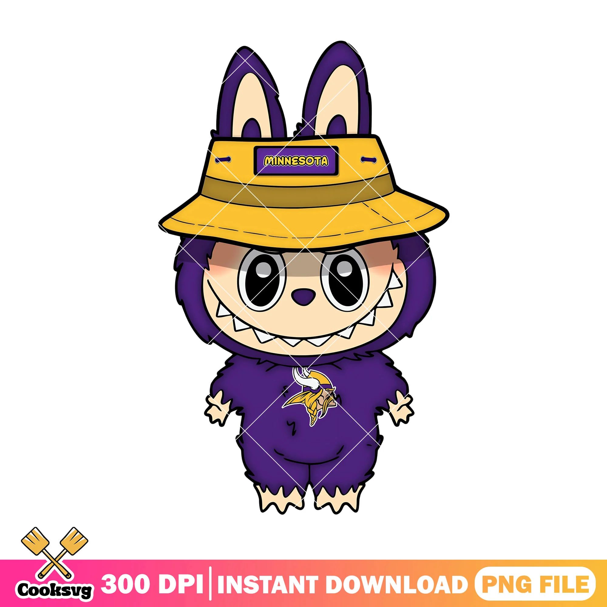 Minnesota labubu team png, labubu outfit png, labubu cute png