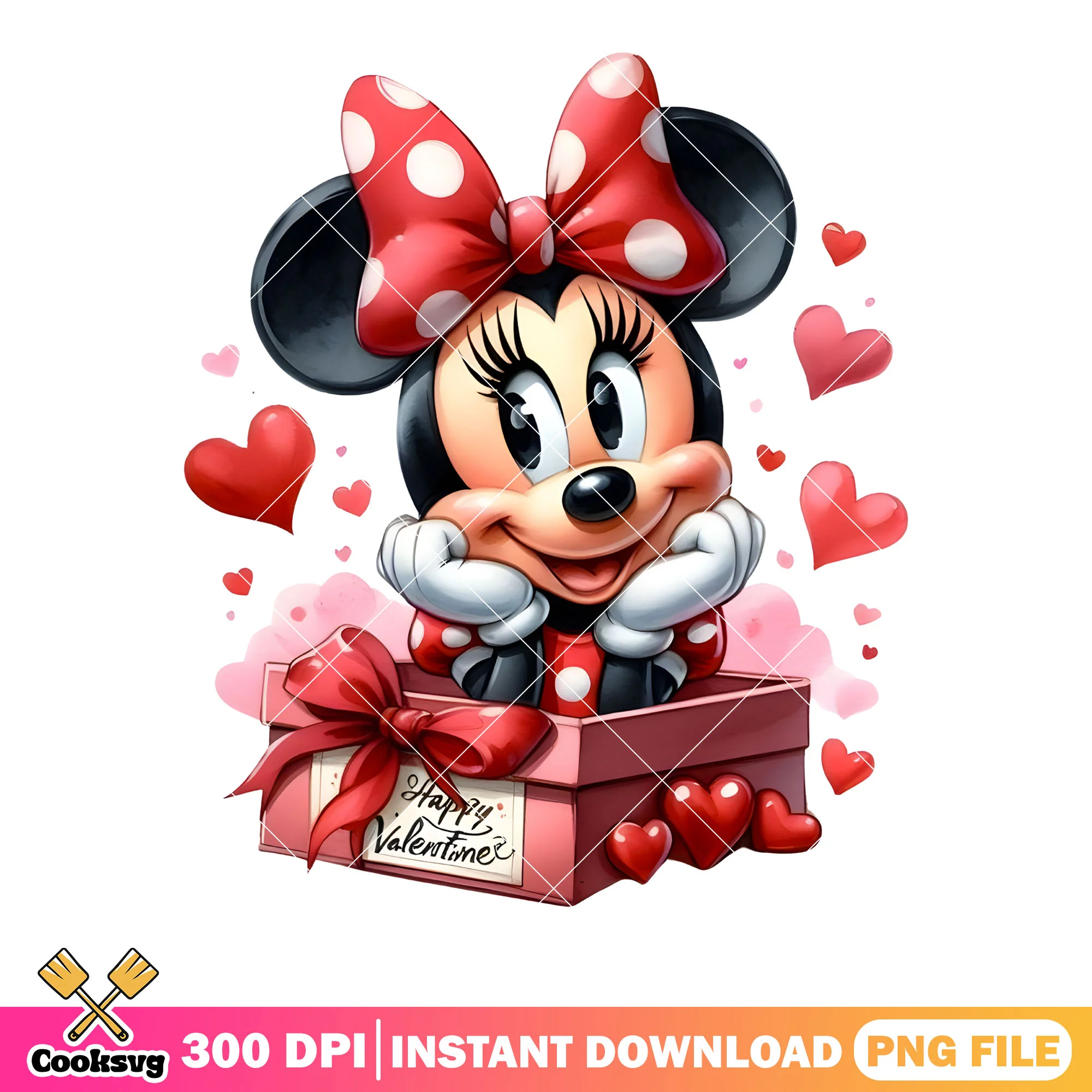 Minnie gifts valentines png, valentine gifts png, valentine poster png