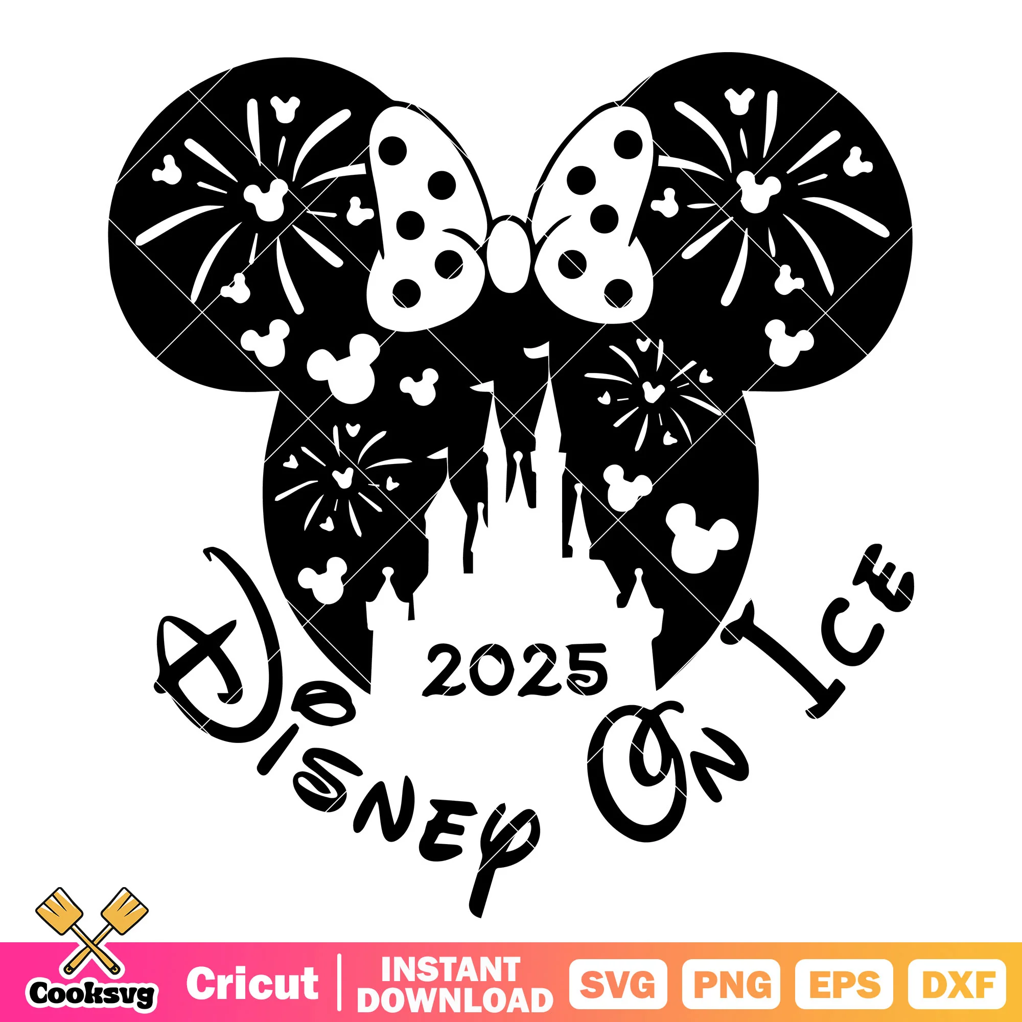 Minnie head disney on ice 2025 svg, disney on ice 2025 svg