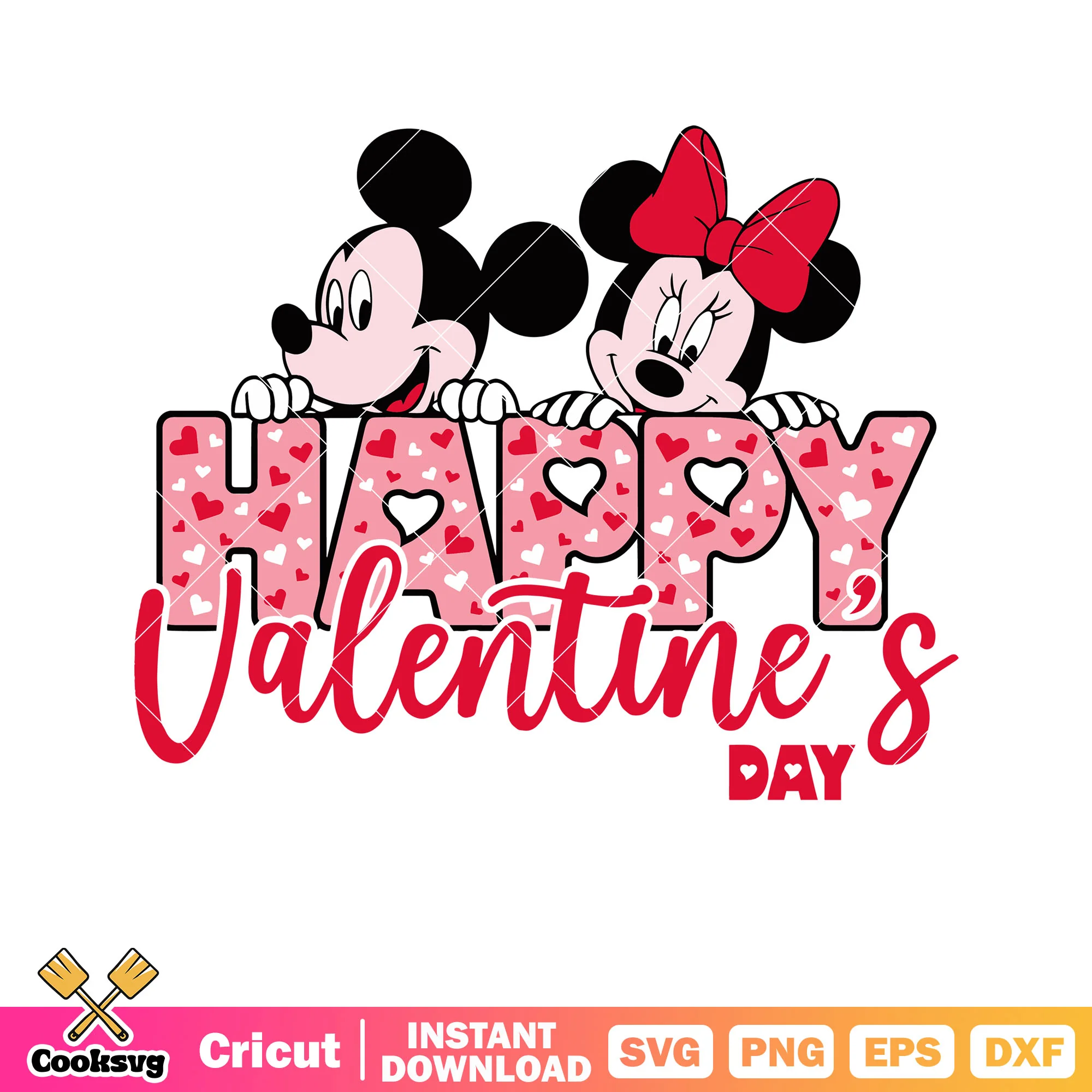 Minnie mickey happy valentine day svg, happy valentine day svg