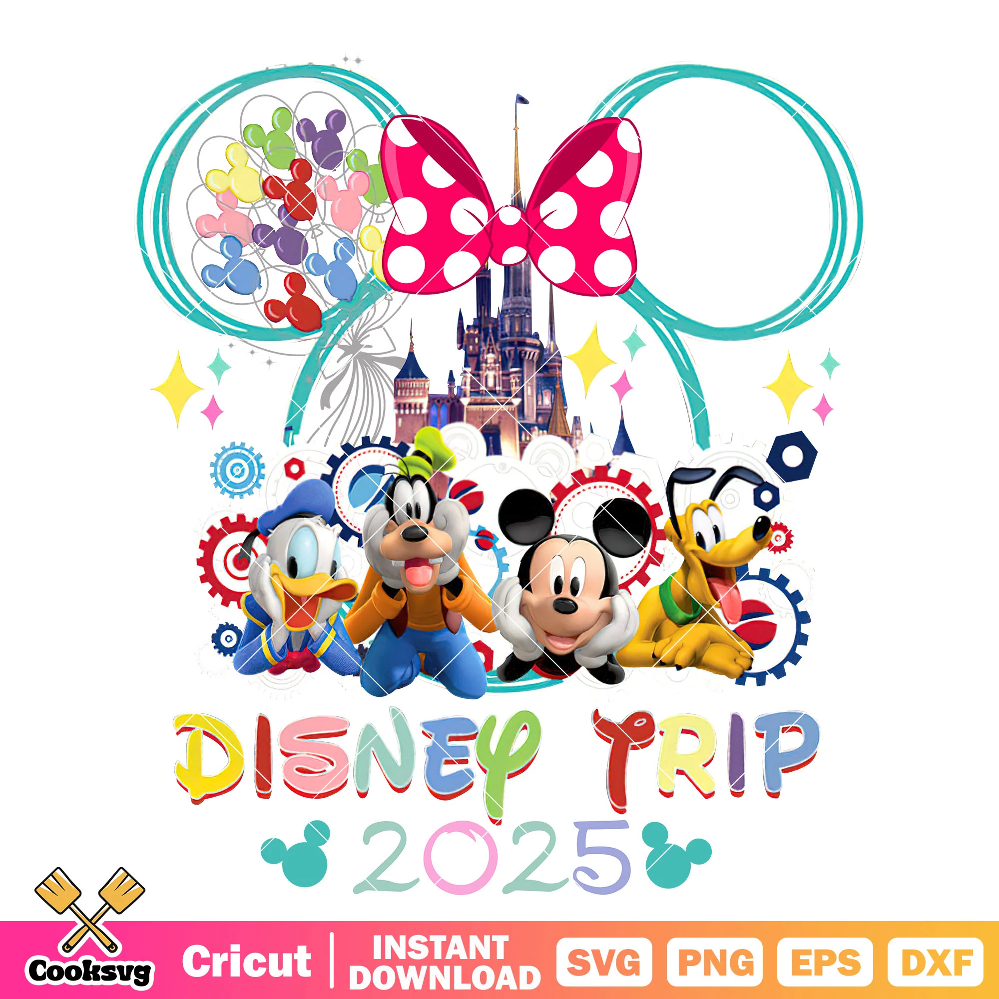 Minnie mouse castle head disney trip 2025 png, disney trip png, disney castle png